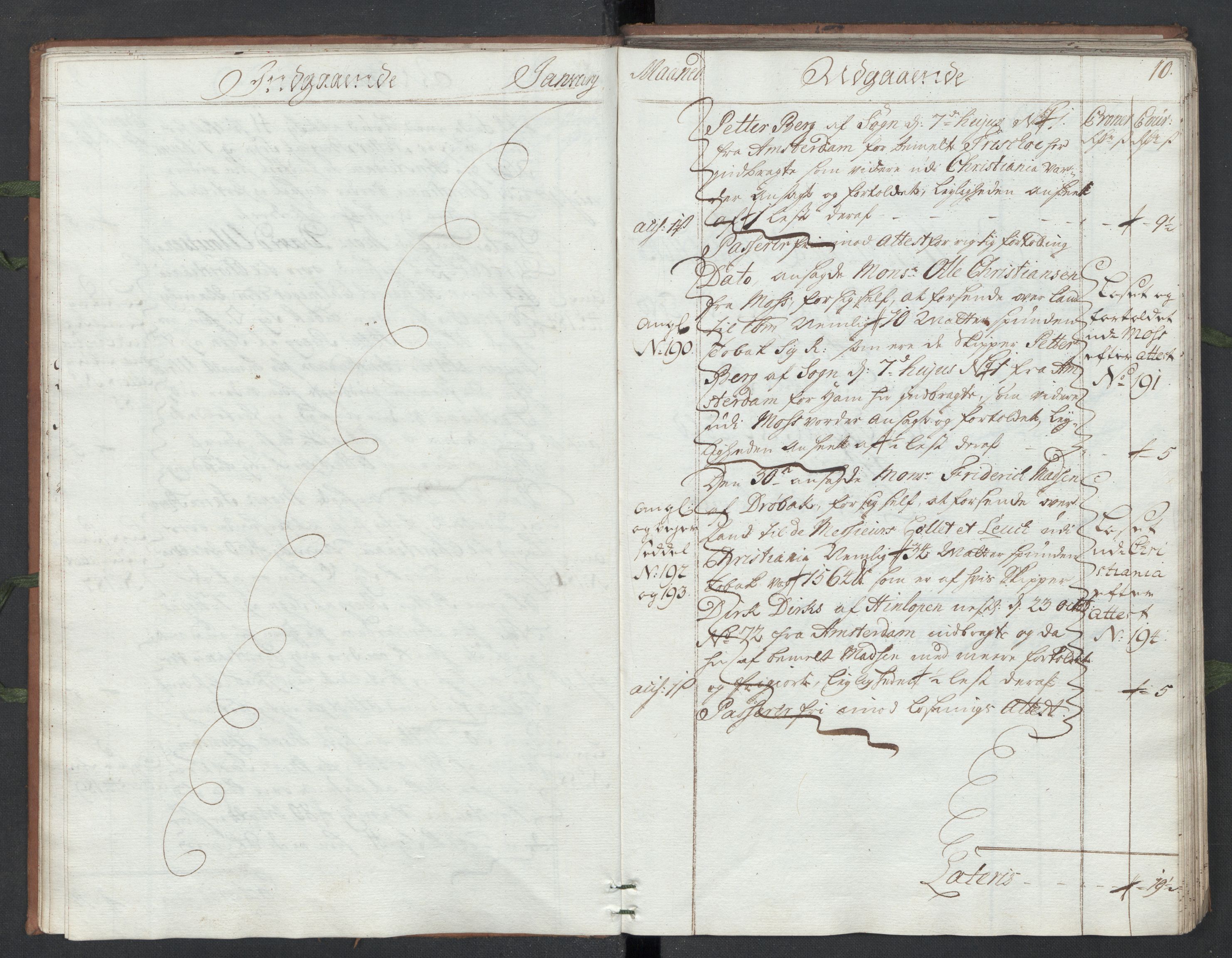 Generaltollkammeret, tollregnskaper, AV/RA-EA-5490/R07/L0010/0001: Tollregnskaper Sand / Hovedtollbok, 1733, p. 9b-10a