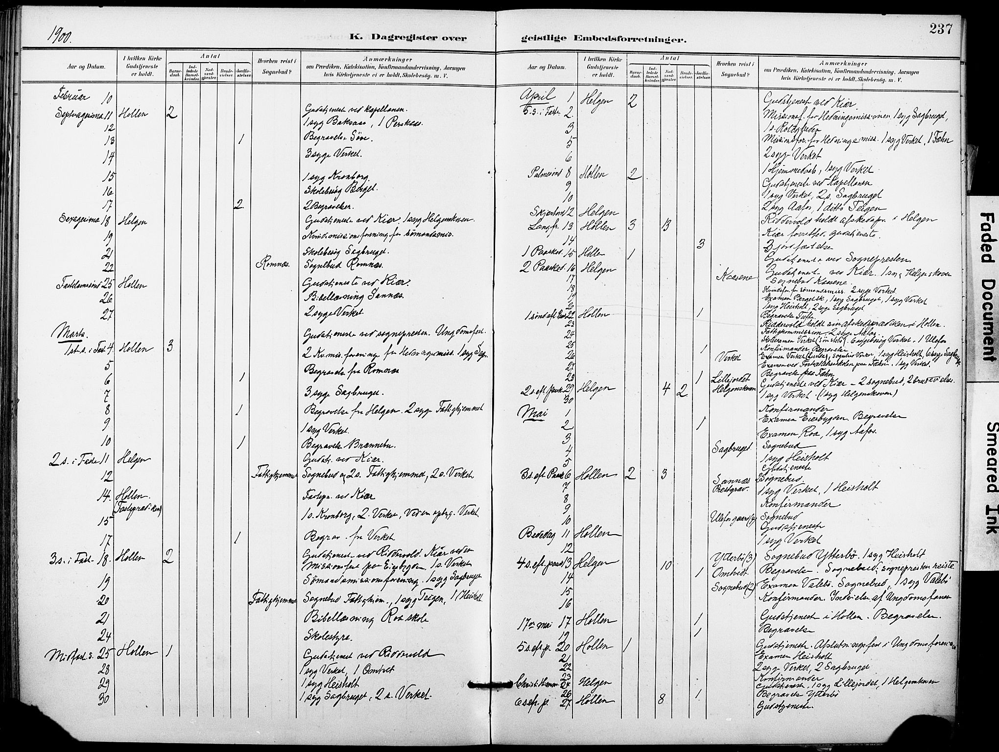 Holla kirkebøker, AV/SAKO-A-272/F/Fa/L0010: Parish register (official) no. 10, 1897-1907, p. 237