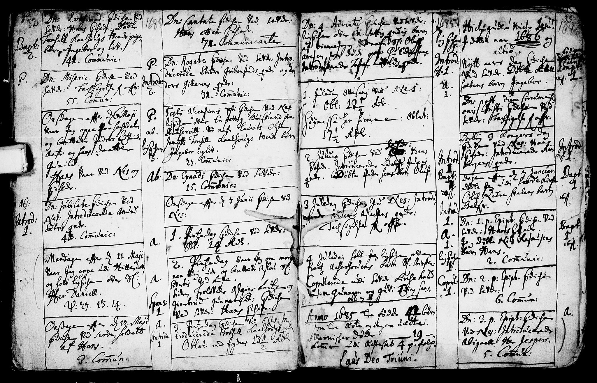 Sauherad kirkebøker, SAKO/A-298/F/Fa/L0002: Parish register (official) no. I 2, 1681-1720, p. 32-33