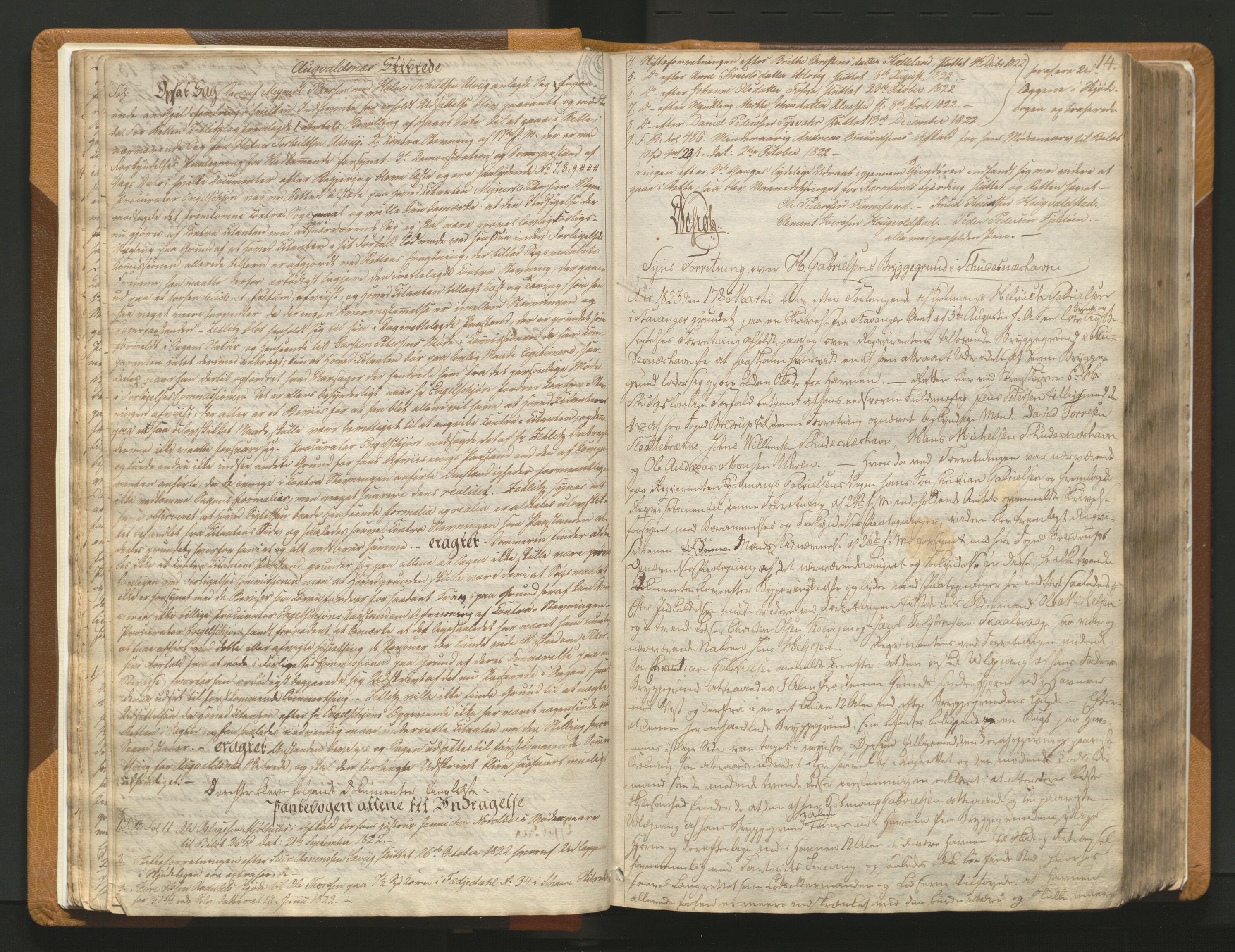 Karmsund sorenskriveri, AV/SAST-A-100311/01/I/IA/IAB/L0002: TINGBOK, 1822-1833, p. 13bb-14a