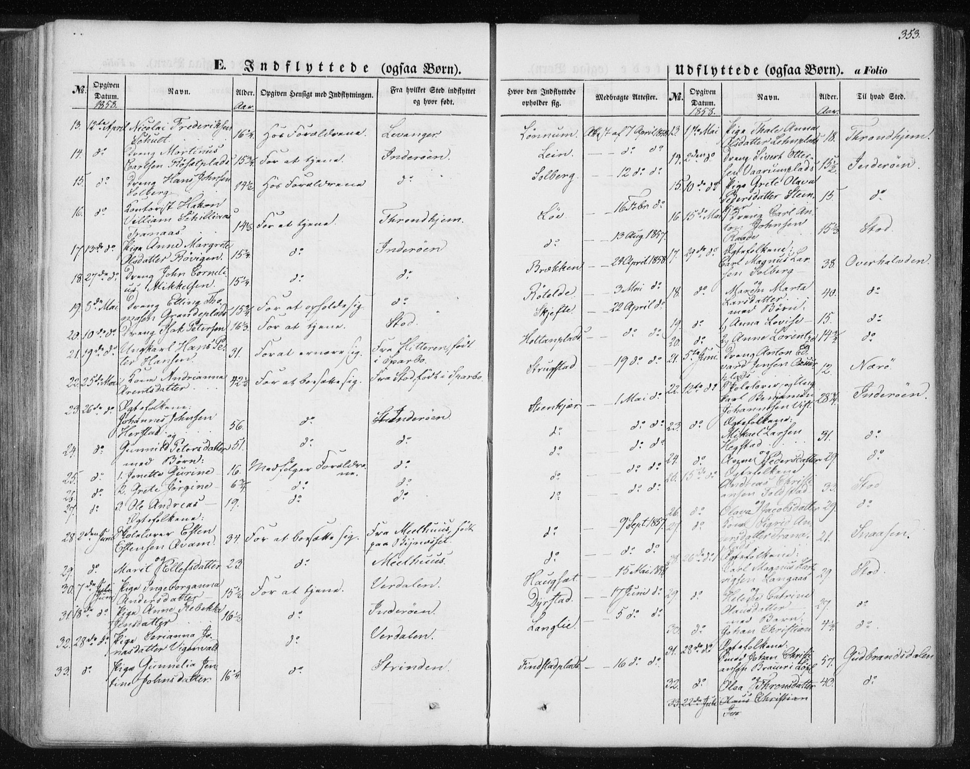 Ministerialprotokoller, klokkerbøker og fødselsregistre - Nord-Trøndelag, AV/SAT-A-1458/735/L0342: Parish register (official) no. 735A07 /1, 1849-1862, p. 353