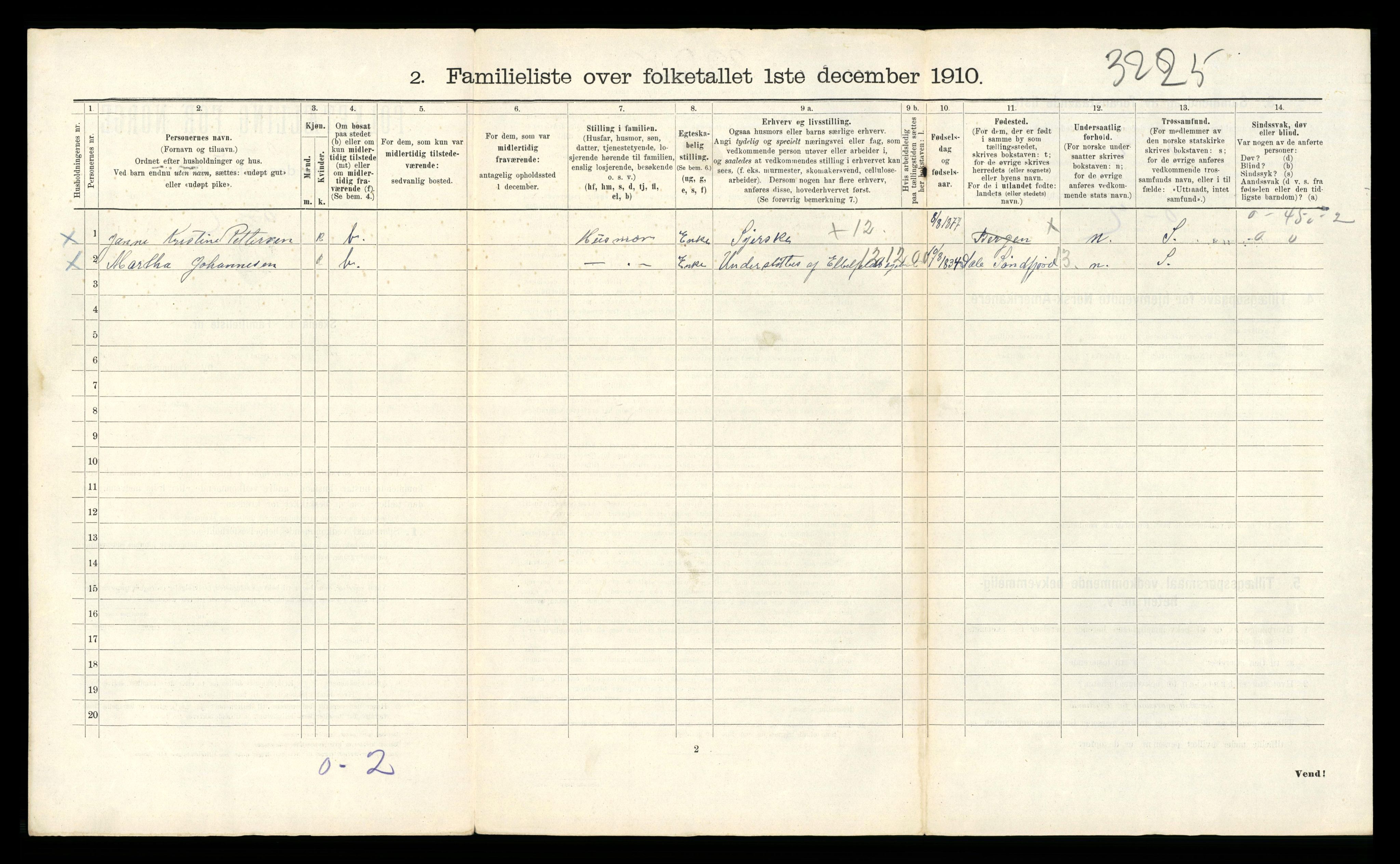 RA, 1910 census for Bergen, 1910, p. 16082