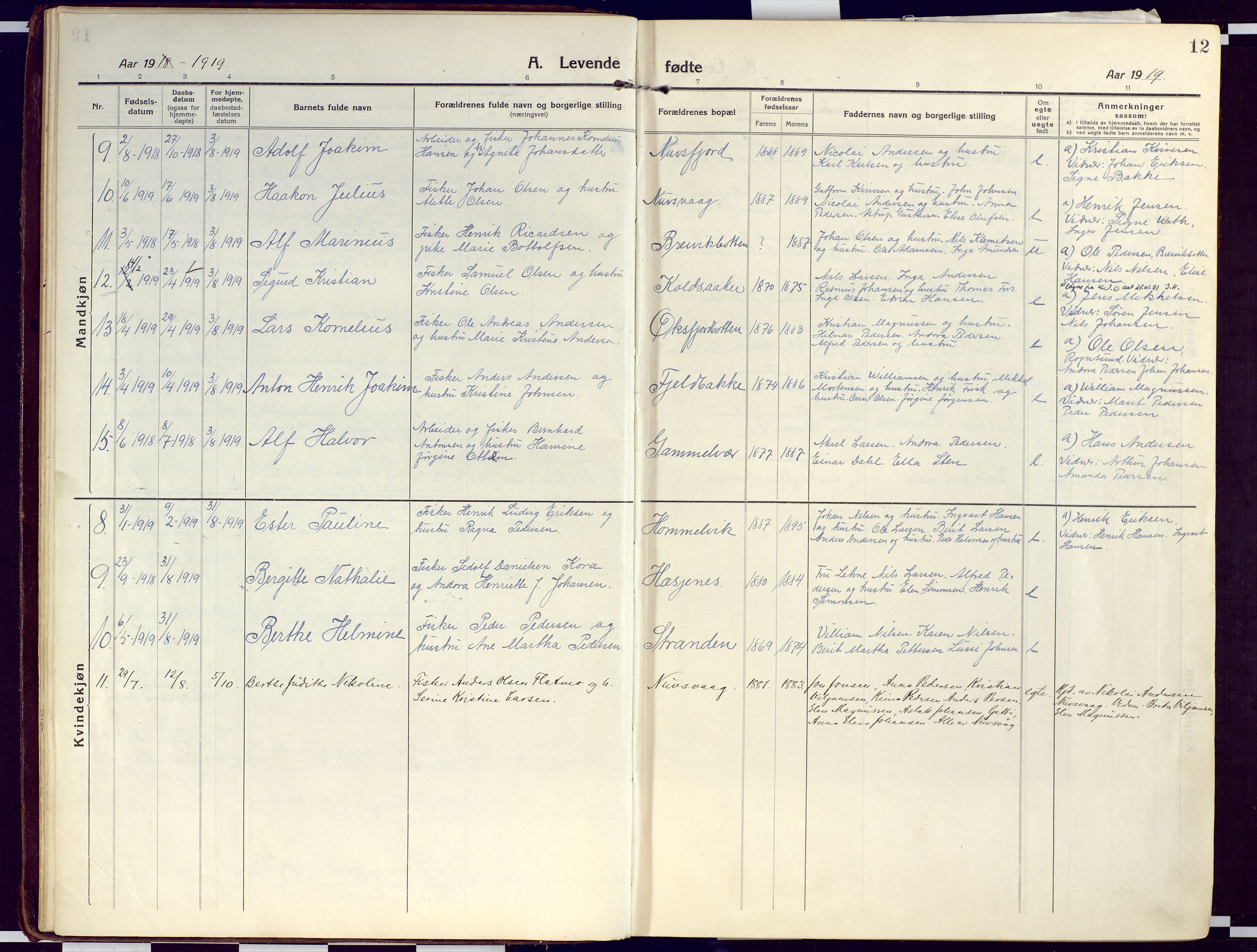 Loppa sokneprestkontor, SATØ/S-1339/H/Ha/L0012kirke: Parish register (official) no. 12, 1917-1932, p. 12