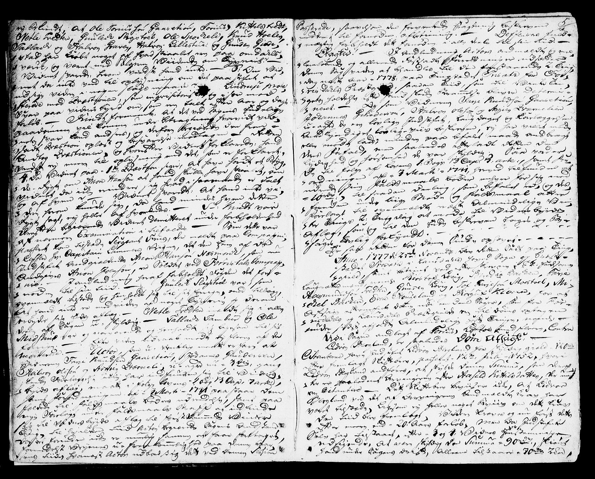 Vest-Telemark sorenskriveri, AV/SAKO-A-134/F/Fa/L0037: Tingbok, 1777-1781, p. 5
