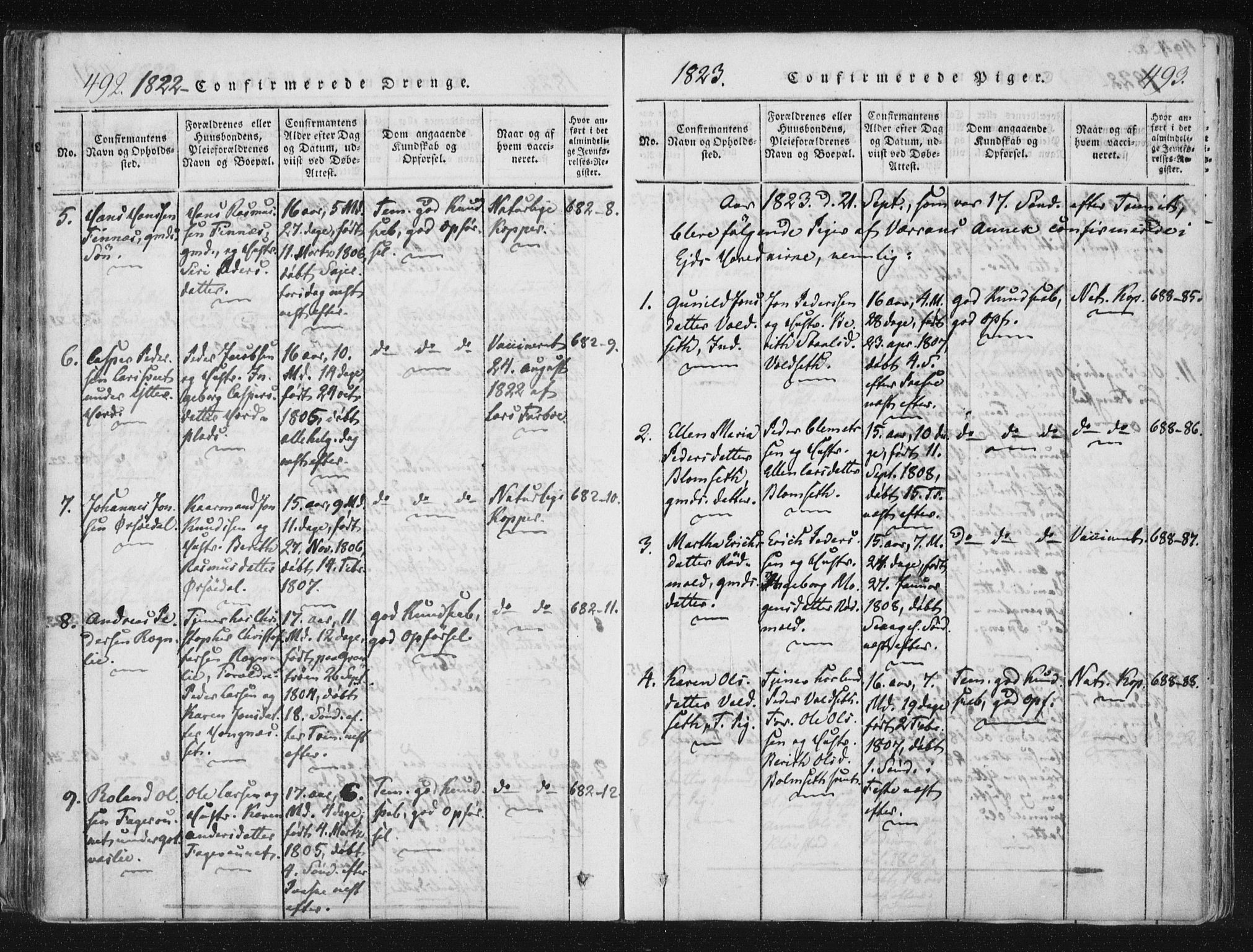 Ministerialprotokoller, klokkerbøker og fødselsregistre - Nord-Trøndelag, SAT/A-1458/744/L0417: Parish register (official) no. 744A01, 1817-1842, p. 492-493