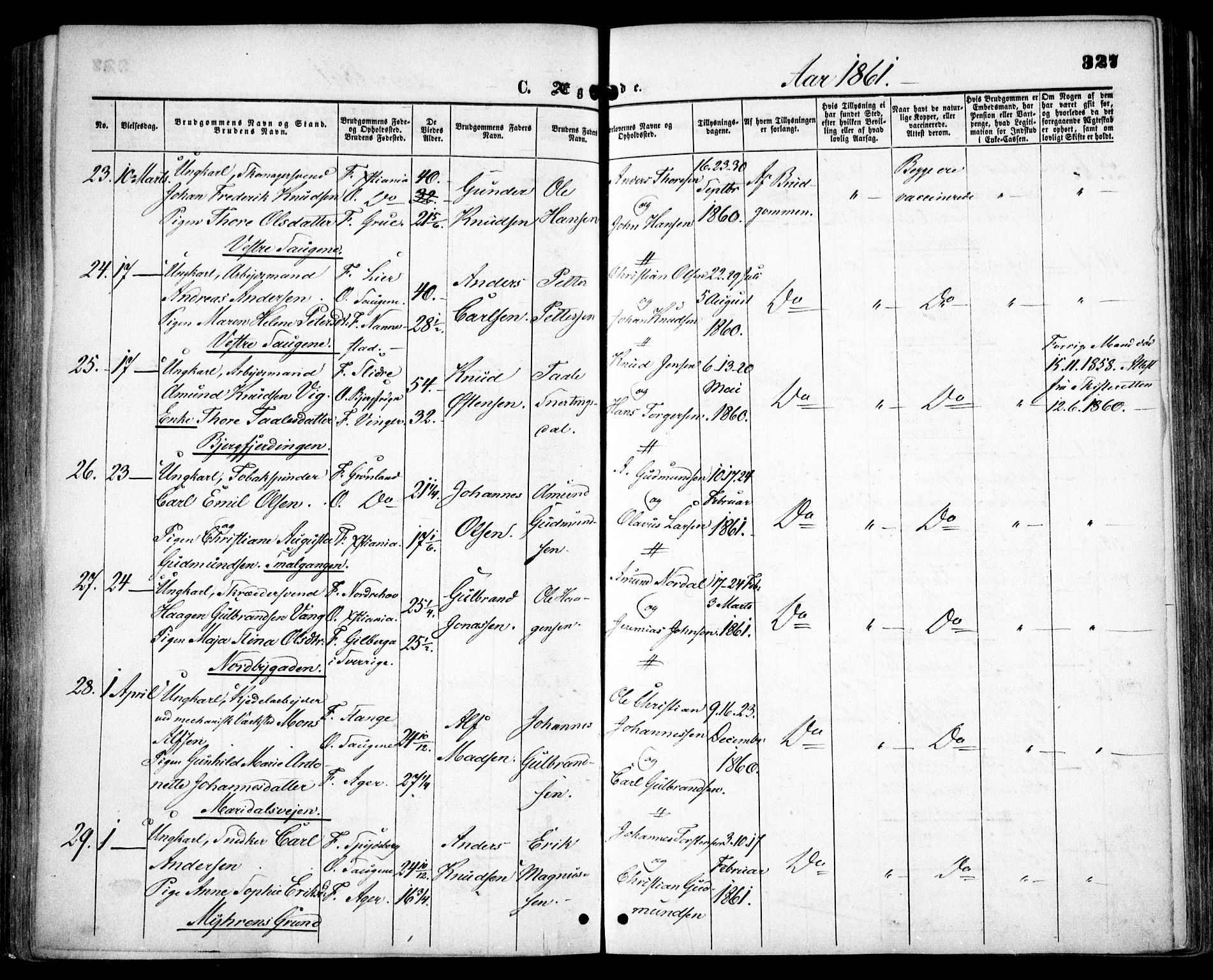 Grønland prestekontor Kirkebøker, AV/SAO-A-10848/F/Fa/L0001: Parish register (official) no. 1, 1859-1861, p. 327
