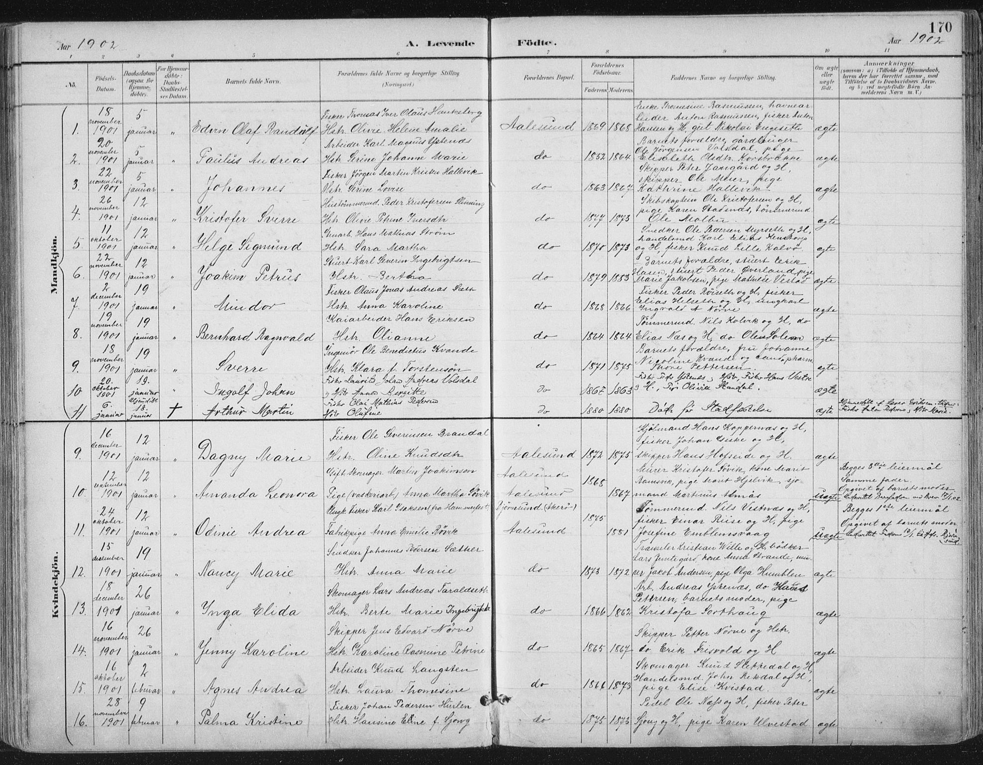 Ministerialprotokoller, klokkerbøker og fødselsregistre - Møre og Romsdal, SAT/A-1454/529/L0456: Parish register (official) no. 529A06, 1894-1906, p. 170