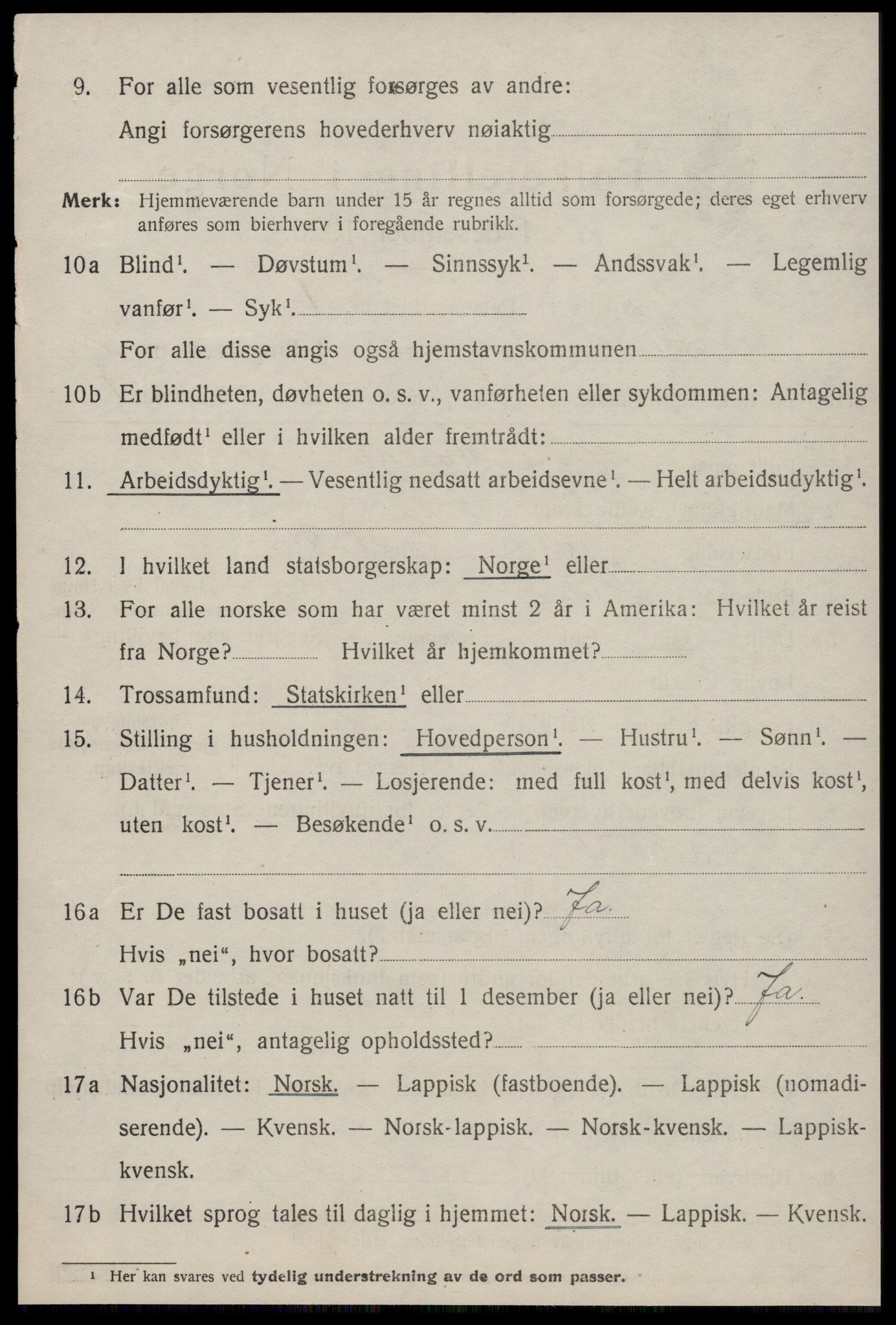 SAT, 1920 census for Nes (ST), 1920, p. 2882