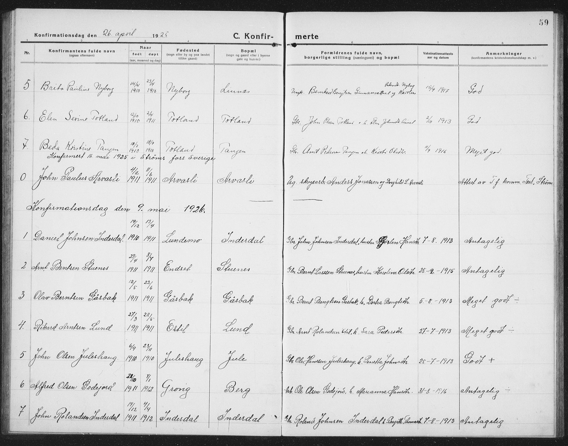 Ministerialprotokoller, klokkerbøker og fødselsregistre - Nord-Trøndelag, SAT/A-1458/757/L0507: Parish register (copy) no. 757C02, 1923-1939, p. 59