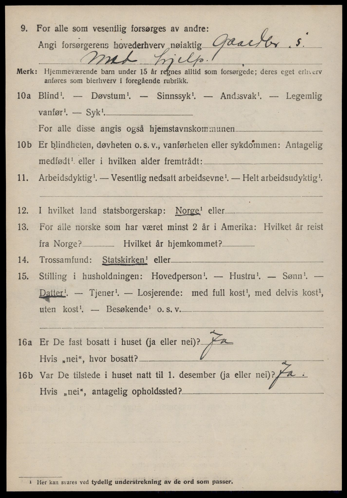 SAT, 1920 census for Halsa, 1920, p. 911