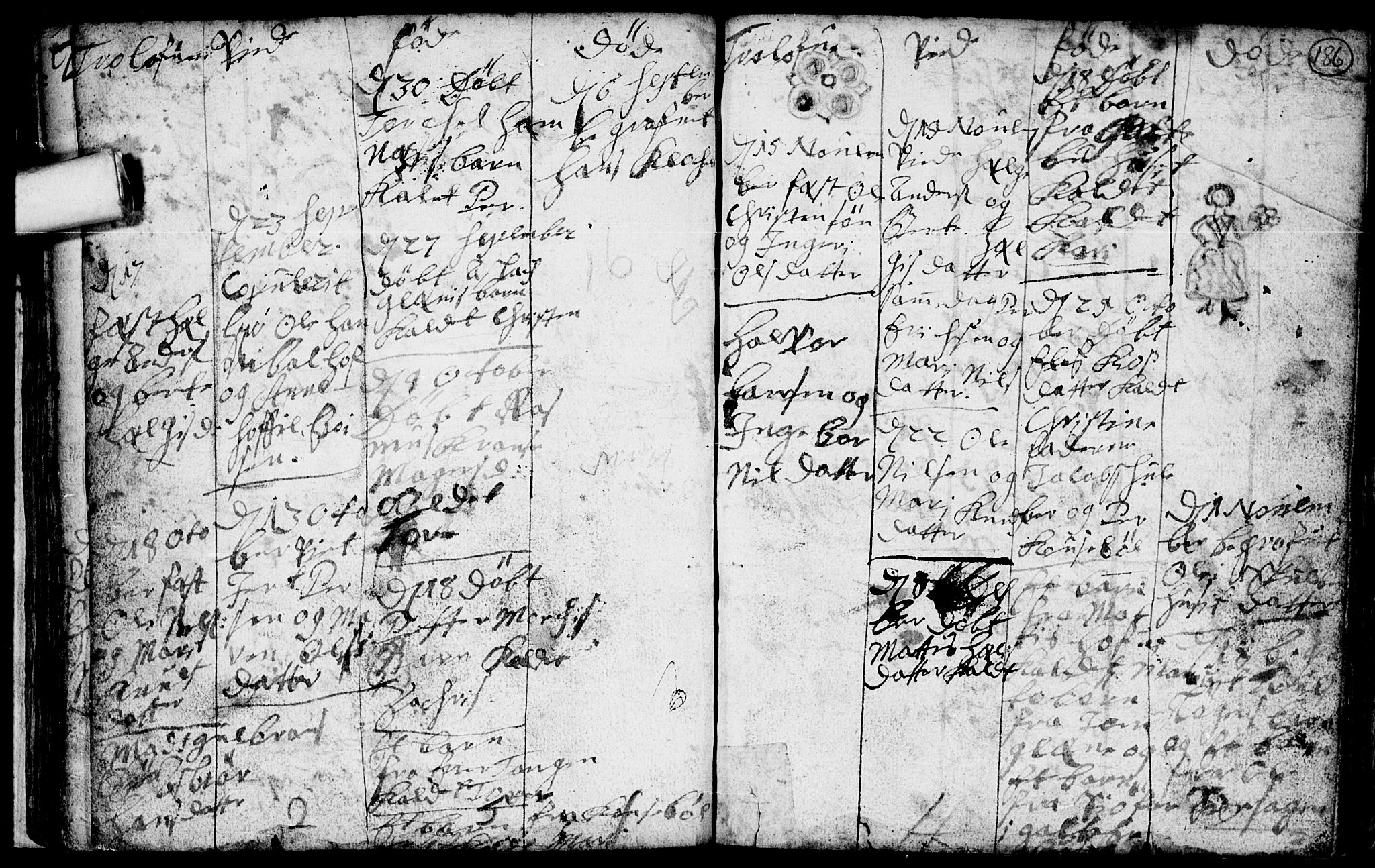 Spydeberg prestekontor Kirkebøker, SAO/A-10924/F/Fa/L0001: Parish register (official) no. I 1, 1696-1738, p. 186