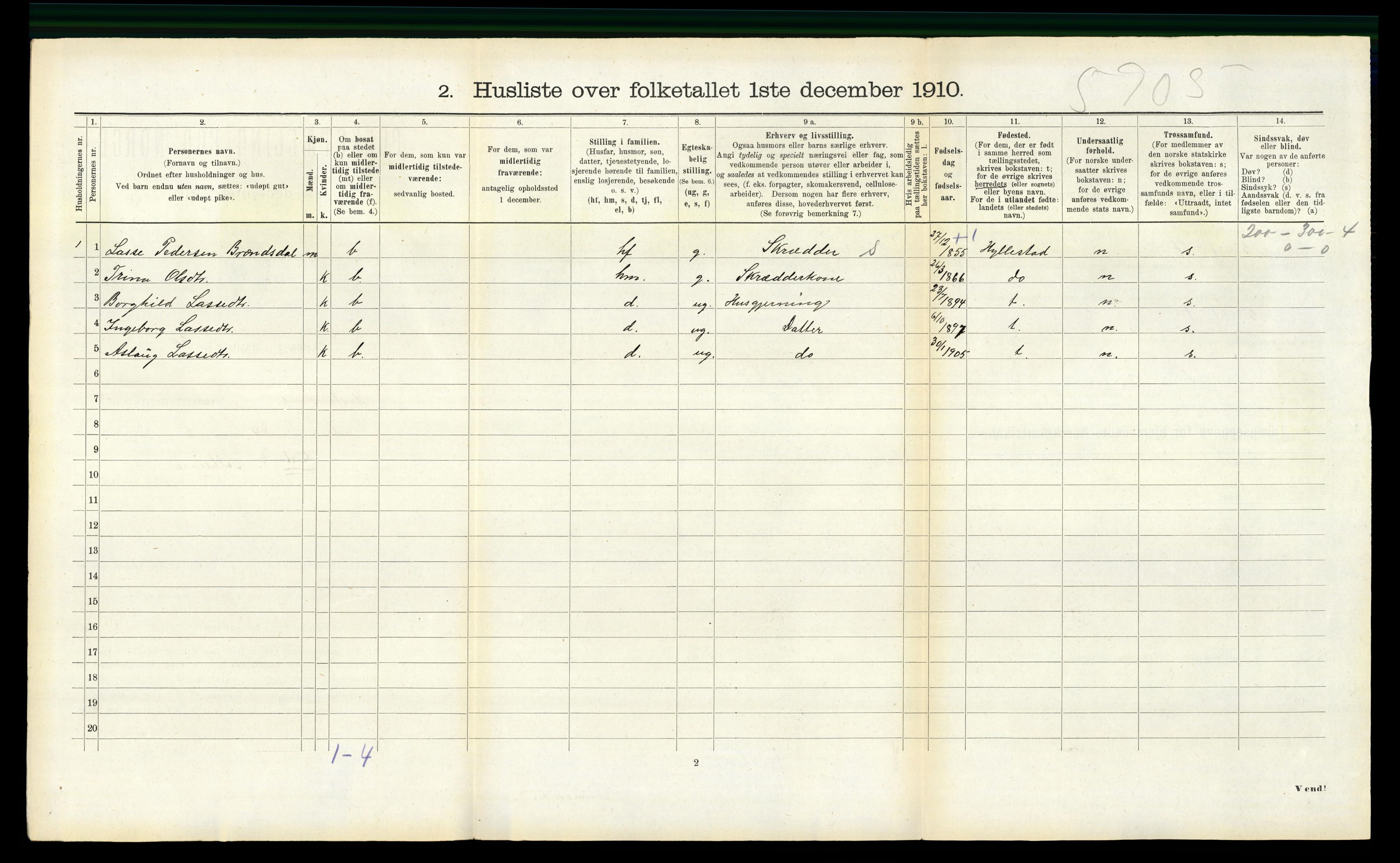 RA, 1910 census for Masfjorden, 1910, p. 591