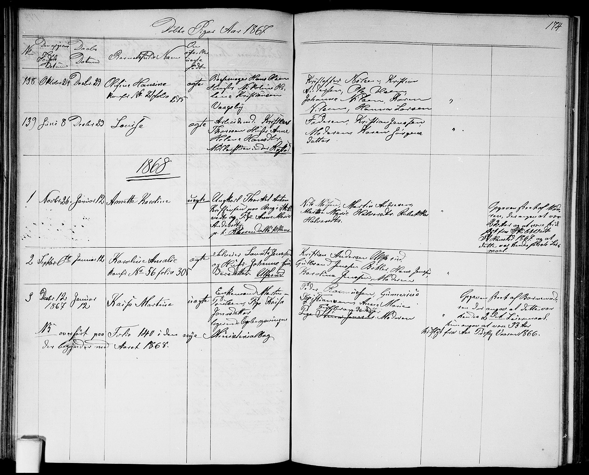 Østre Aker prestekontor Kirkebøker, SAO/A-10840/G/Ga/L0002: Parish register (copy) no. I 2, 1861-1867, p. 174