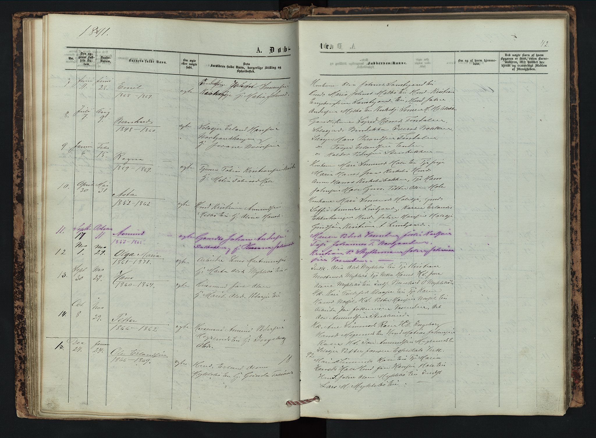 Vestre Gausdal prestekontor, SAH/PREST-094/H/Ha/Hab/L0002: Parish register (copy) no. 2, 1874-1897, p. 42