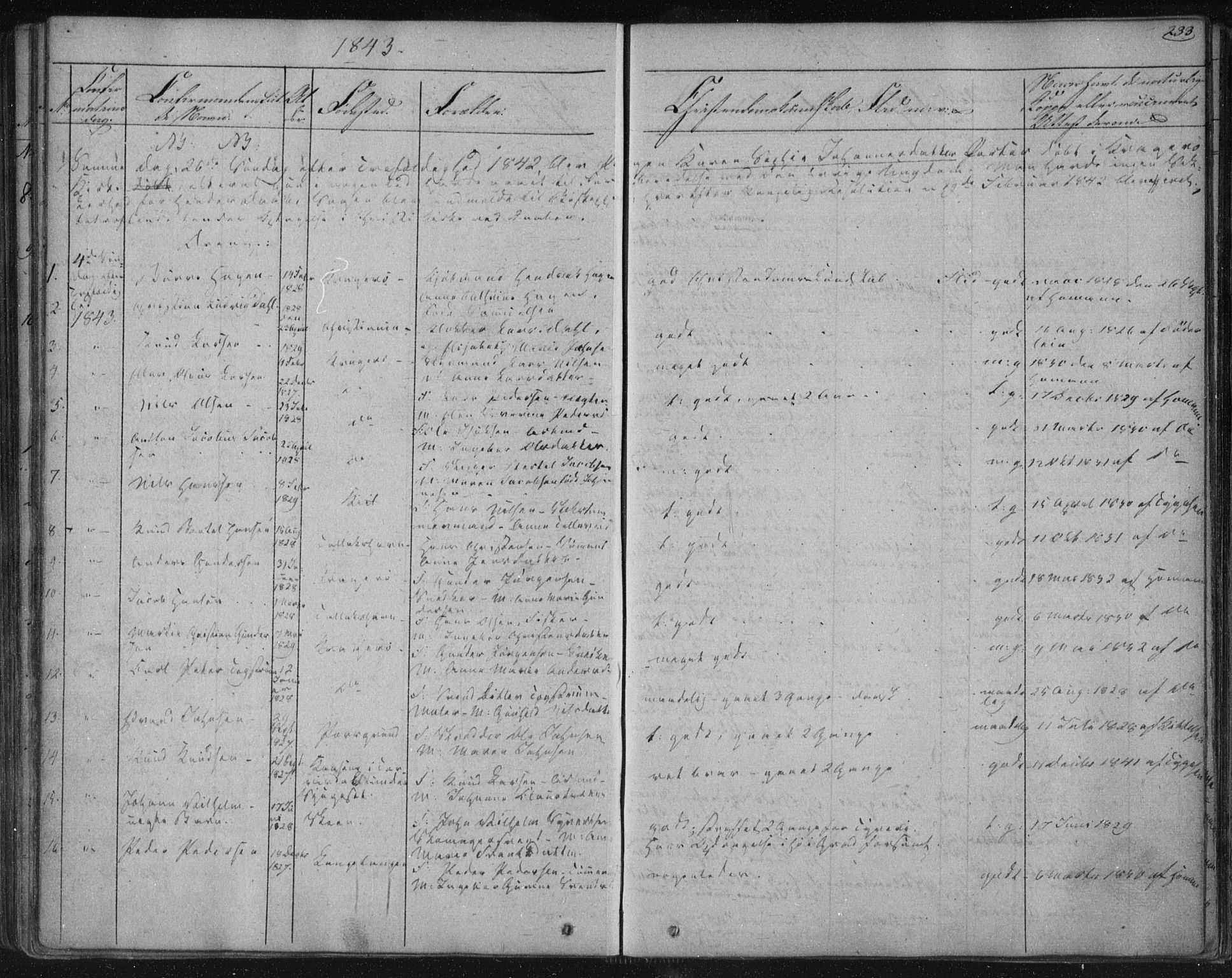 Kragerø kirkebøker, SAKO/A-278/F/Fa/L0005: Parish register (official) no. 5, 1832-1847, p. 233