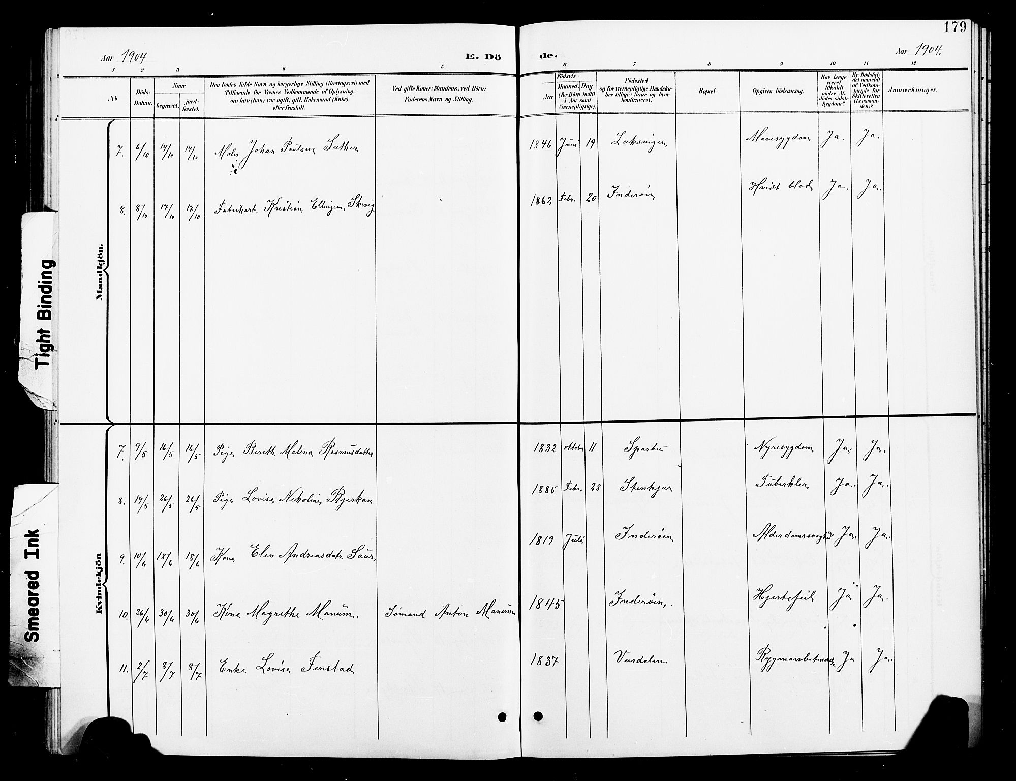 Ministerialprotokoller, klokkerbøker og fødselsregistre - Nord-Trøndelag, SAT/A-1458/739/L0375: Parish register (copy) no. 739C03, 1898-1908, p. 179