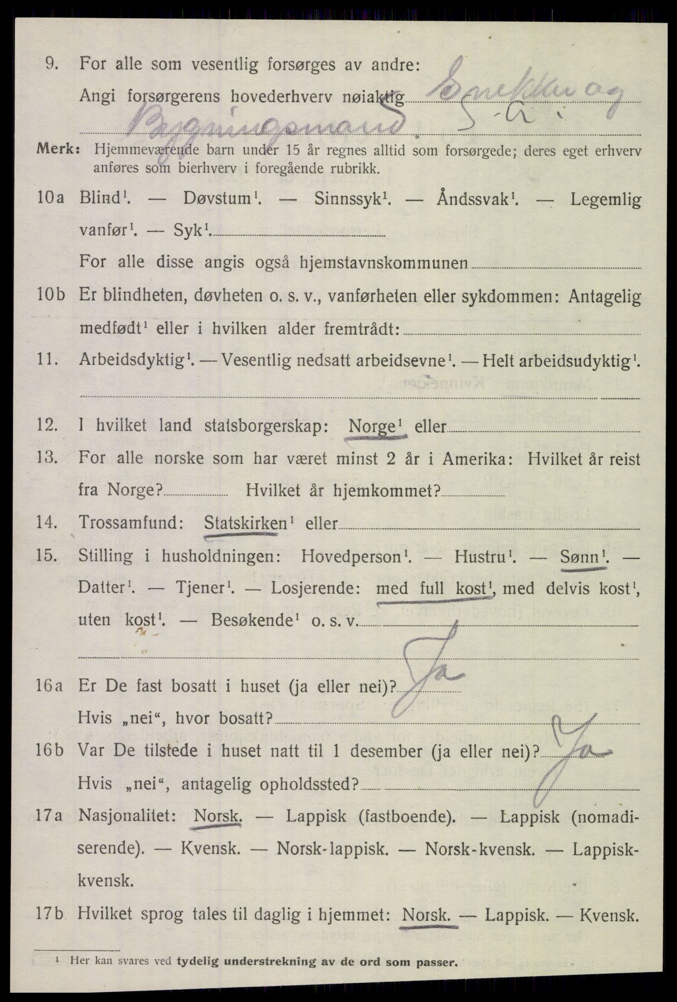 SAT, 1920 census for Meløy, 1920, p. 1482