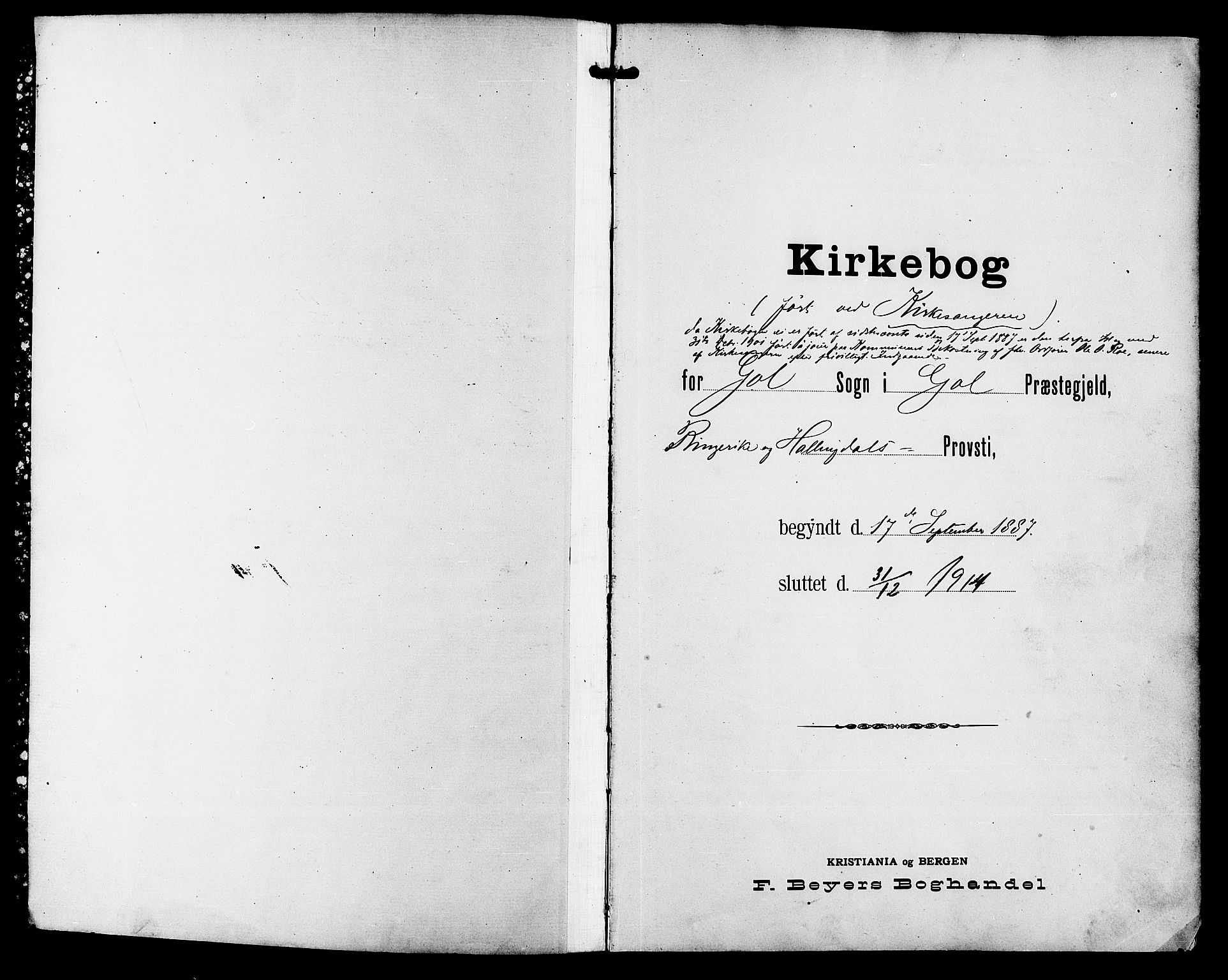 Gol kirkebøker, SAKO/A-226/G/Ga/L0003: Parish register (copy) no. I 3, 1887-1914