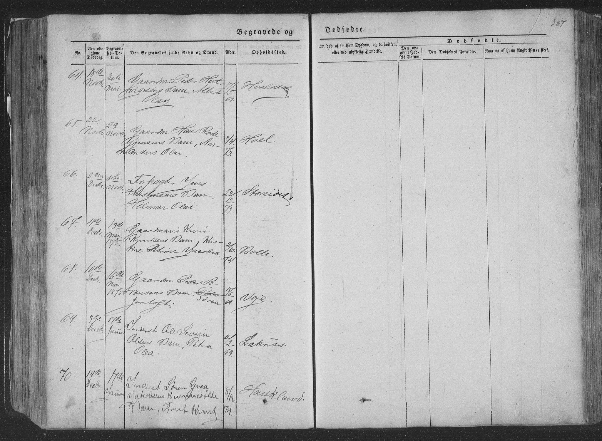 Ministerialprotokoller, klokkerbøker og fødselsregistre - Nordland, AV/SAT-A-1459/881/L1165: Parish register (copy) no. 881C02, 1854-1876, p. 387