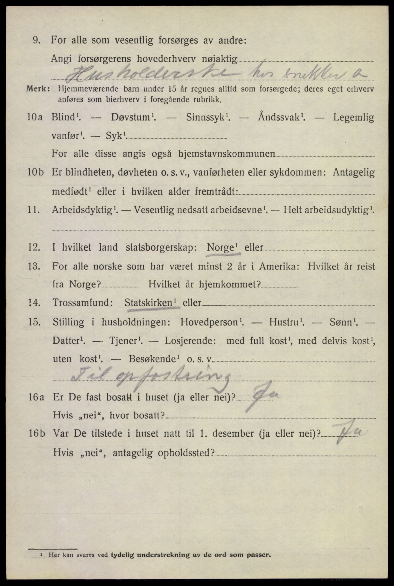 SAKO, 1920 census for Sem, 1920, p. 4992