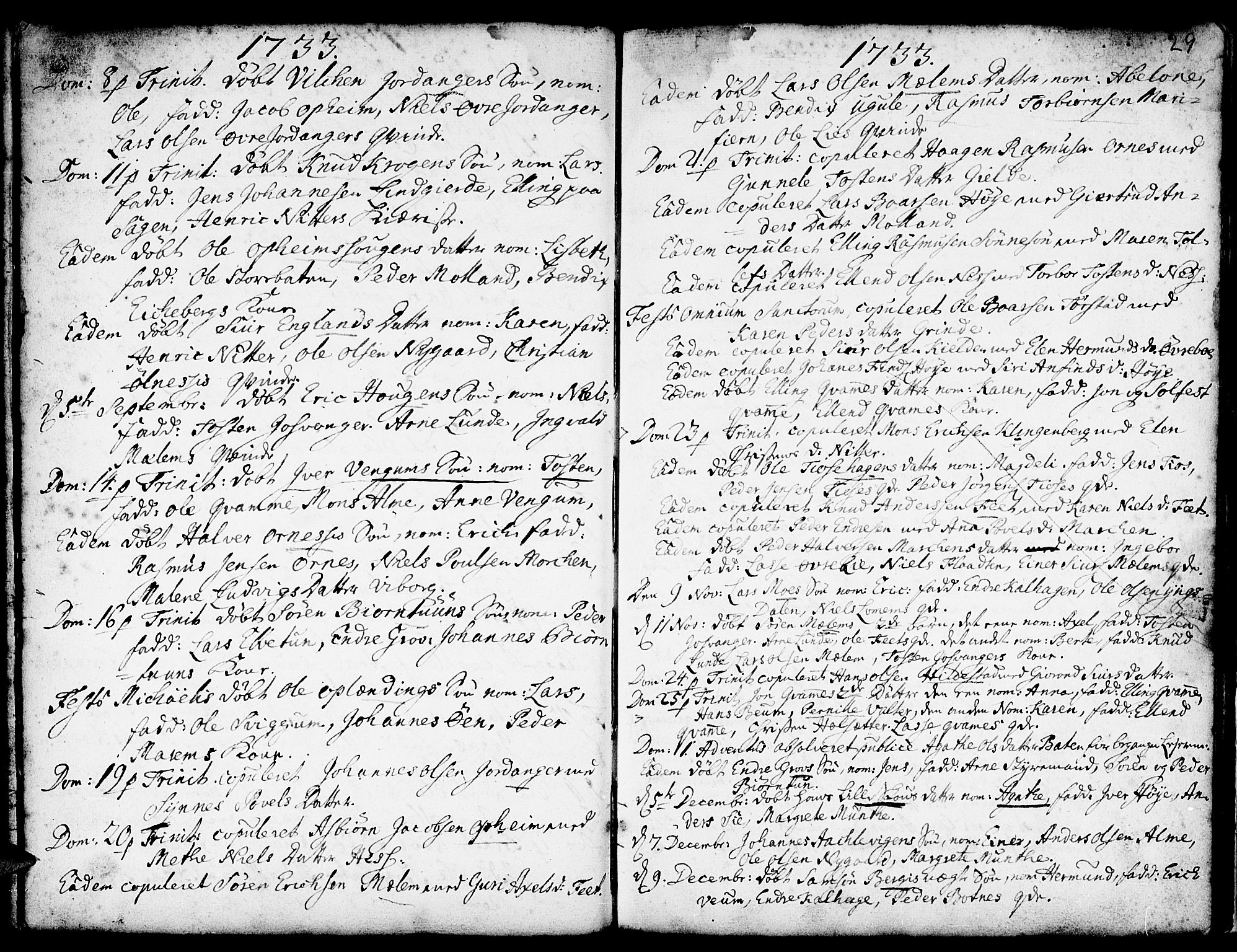Hafslo sokneprestembete, SAB/A-80301/H/Haa/Haaa/L0001: Parish register (official) no. A 1, 1717-1755, p. 29