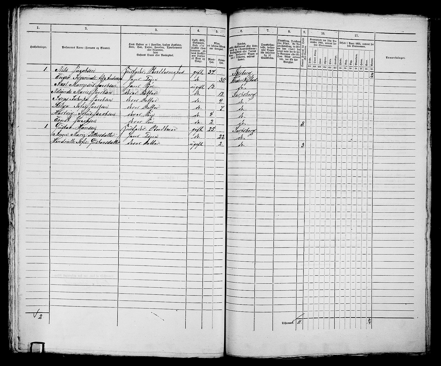 RA, 1865 census for Sarpsborg, 1865, p. 490