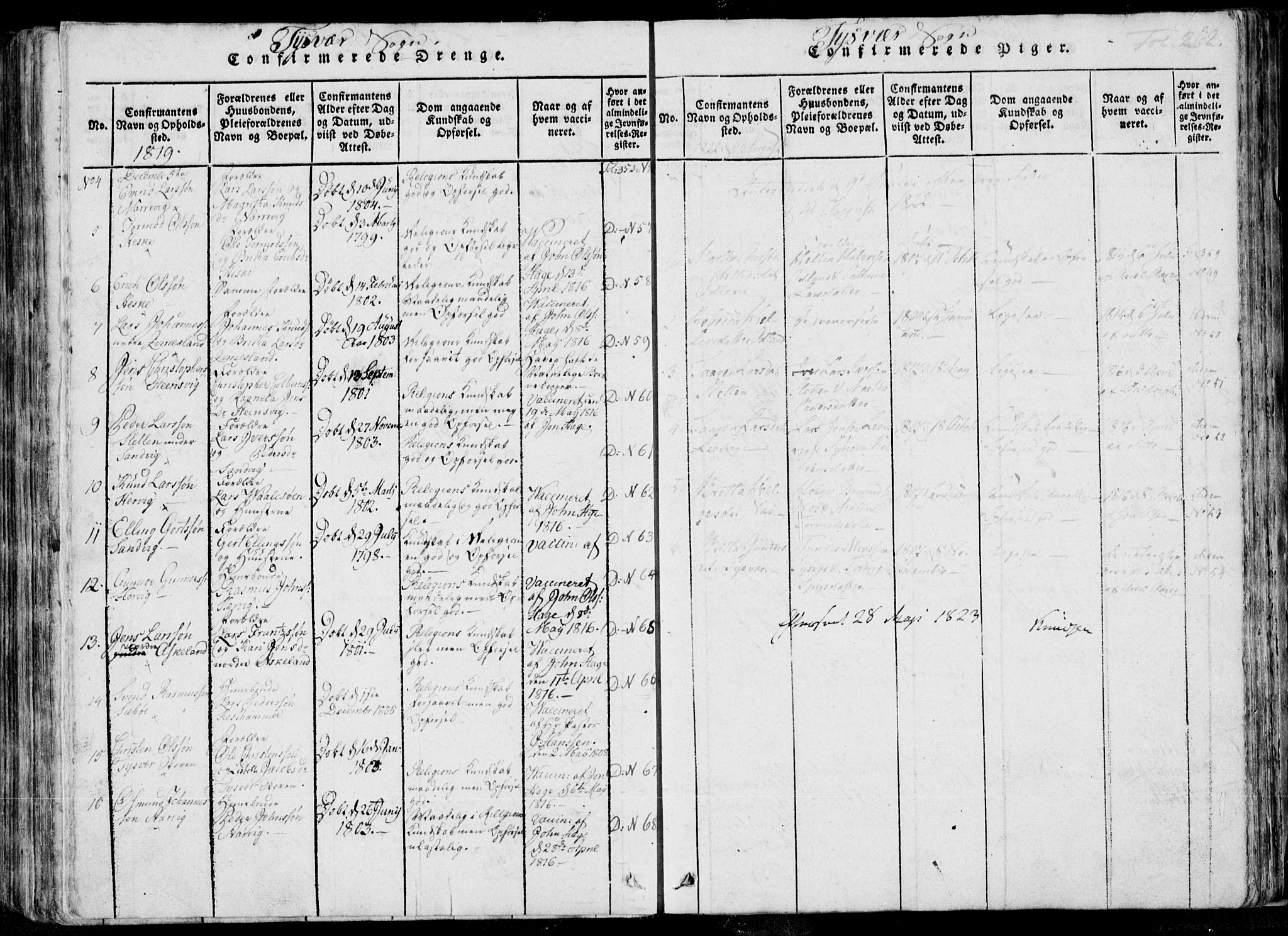 Skjold sokneprestkontor, AV/SAST-A-101847/H/Ha/Haa/L0004: Parish register (official) no. A 4 /1, 1815-1830, p. 262