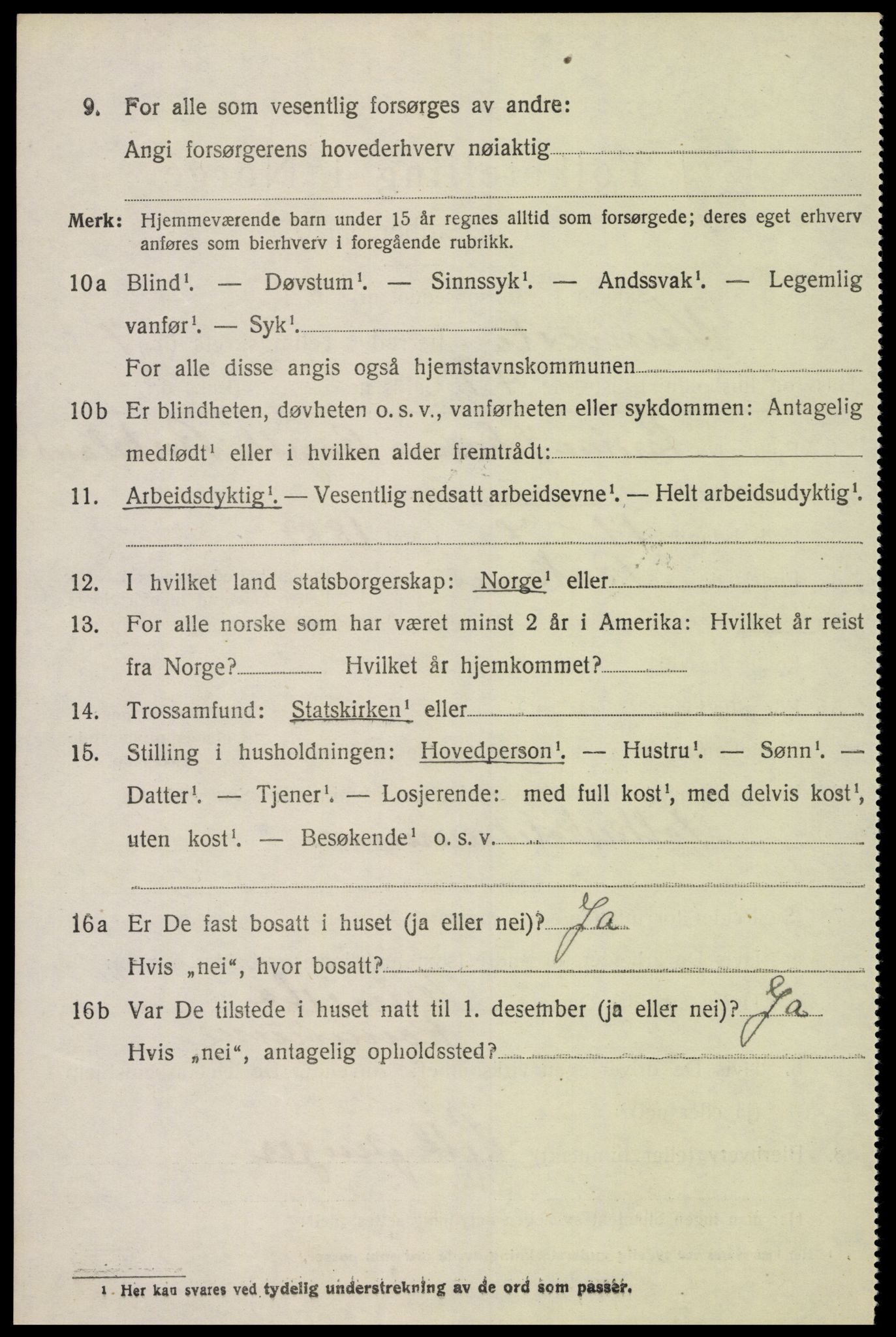 SAK, 1920 census for Vennesla, 1920, p. 5509