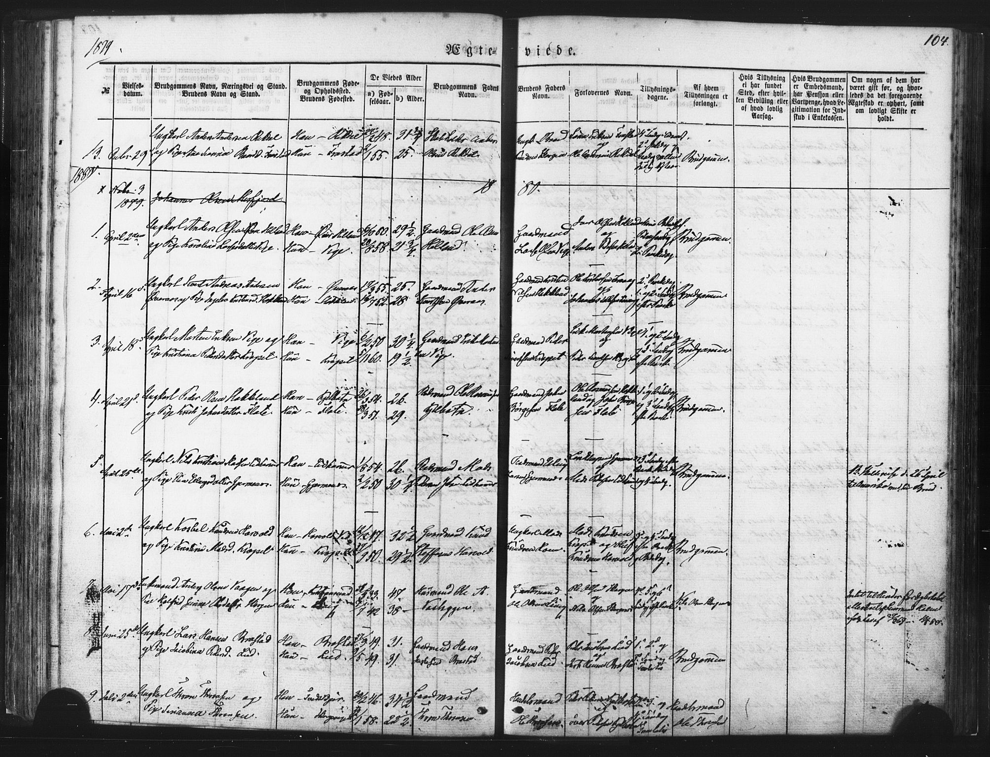 Ministerialprotokoller, klokkerbøker og fødselsregistre - Møre og Romsdal, AV/SAT-A-1454/539/L0530: Parish register (official) no. 539A03, 1872-1886, p. 104