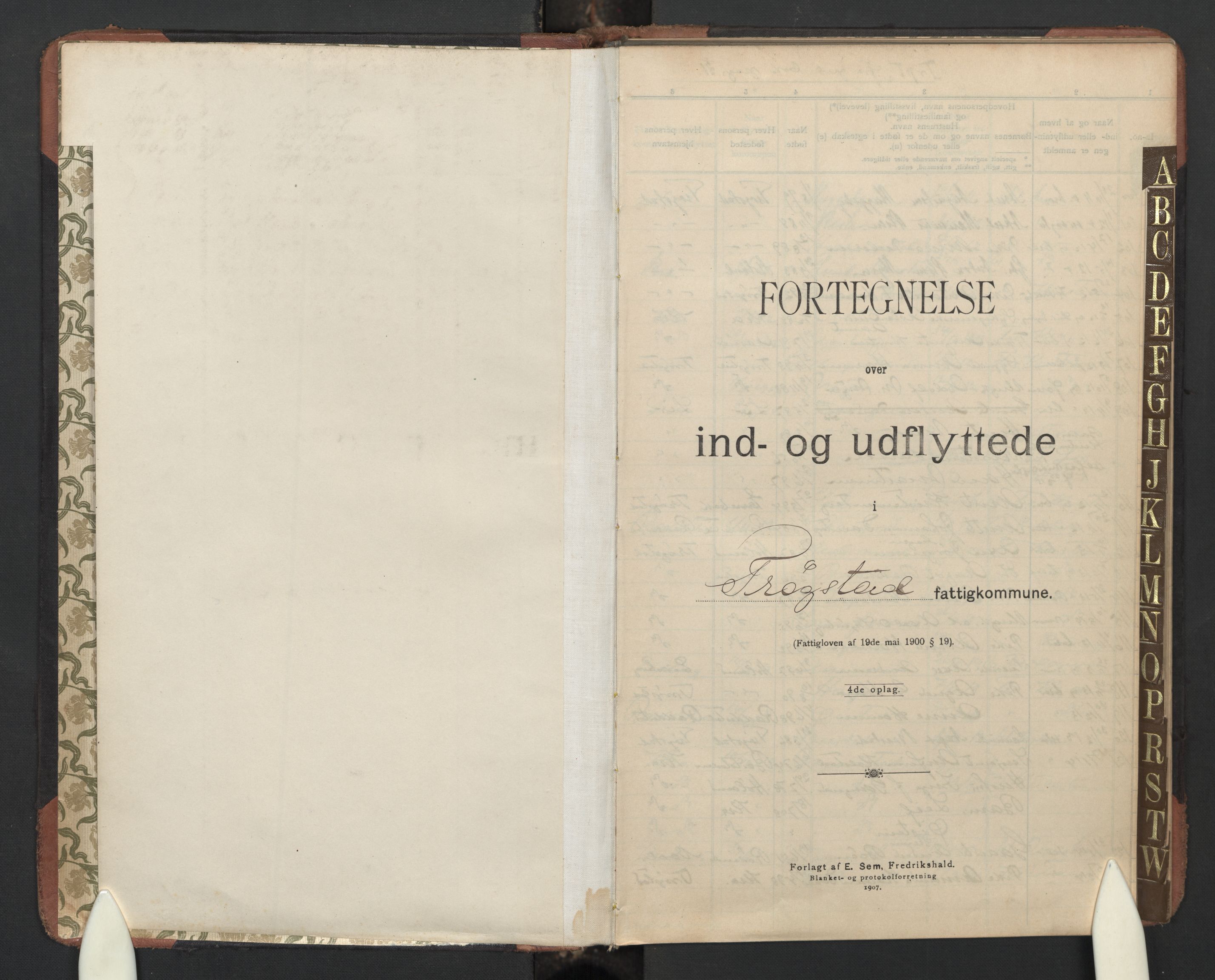 Trøgstad lensmannskontor, AV/SAO-A-10213b/K/Ka/Kaa/L0002: Flytteprotokoll, 1911-1939