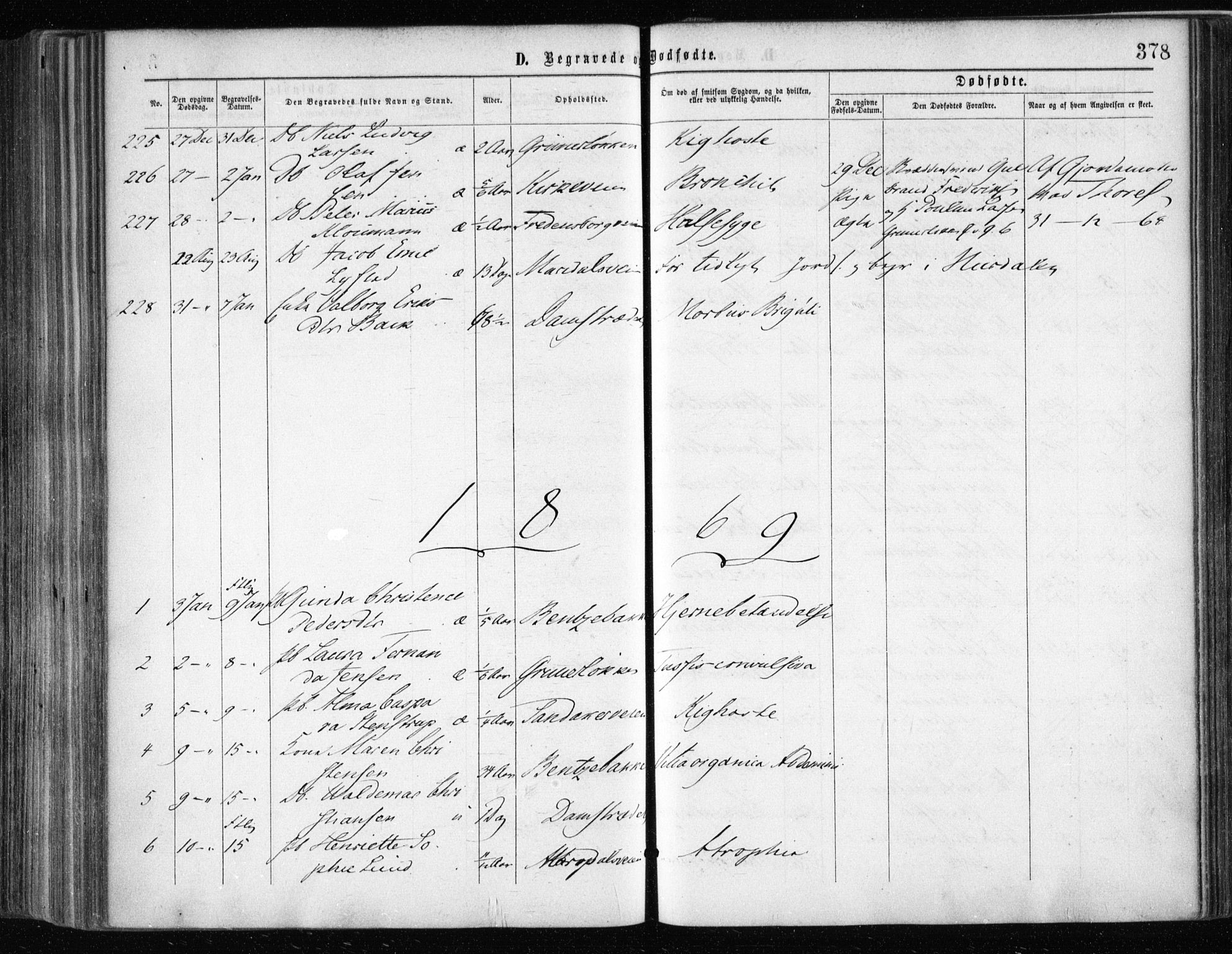 Gamle Aker prestekontor Kirkebøker, SAO/A-10617a/F/L0002: Parish register (official) no. 2, 1864-1872, p. 378