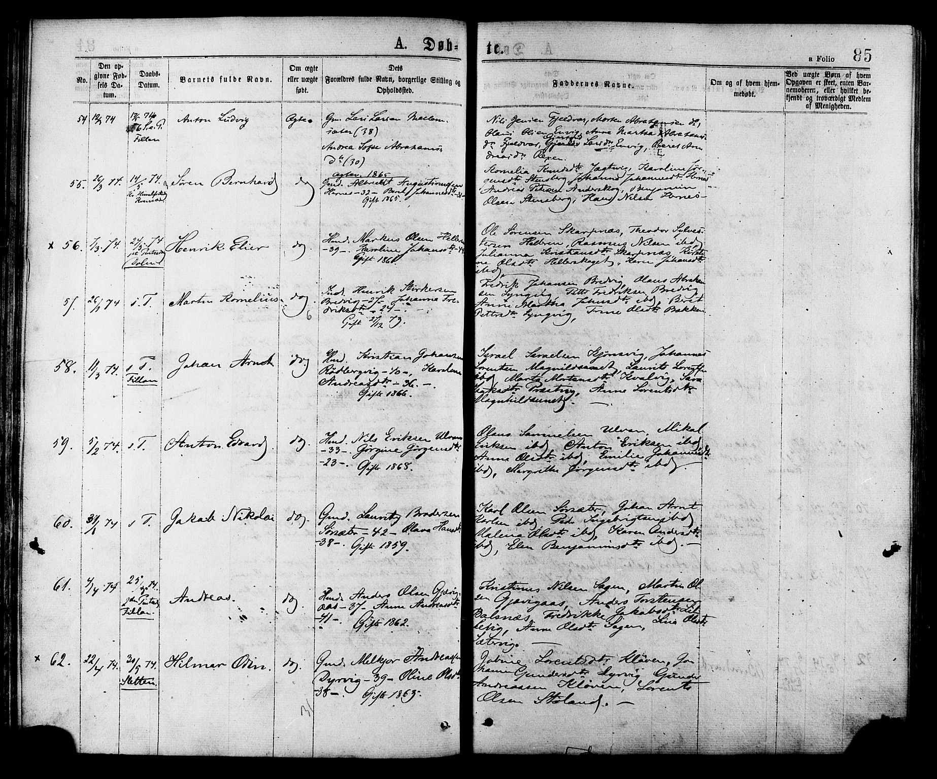 Ministerialprotokoller, klokkerbøker og fødselsregistre - Sør-Trøndelag, AV/SAT-A-1456/634/L0532: Parish register (official) no. 634A08, 1871-1881, p. 85