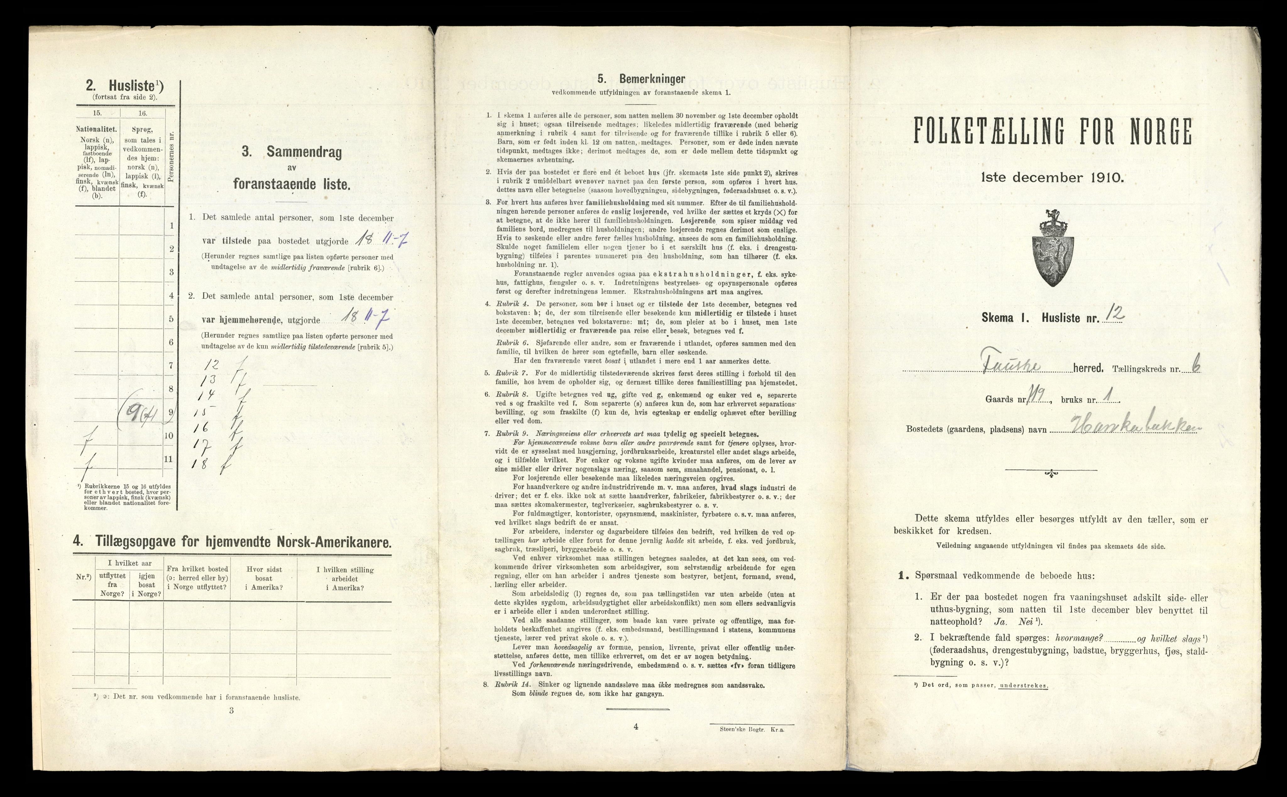 RA, 1910 census for Fauske, 1910, p. 340