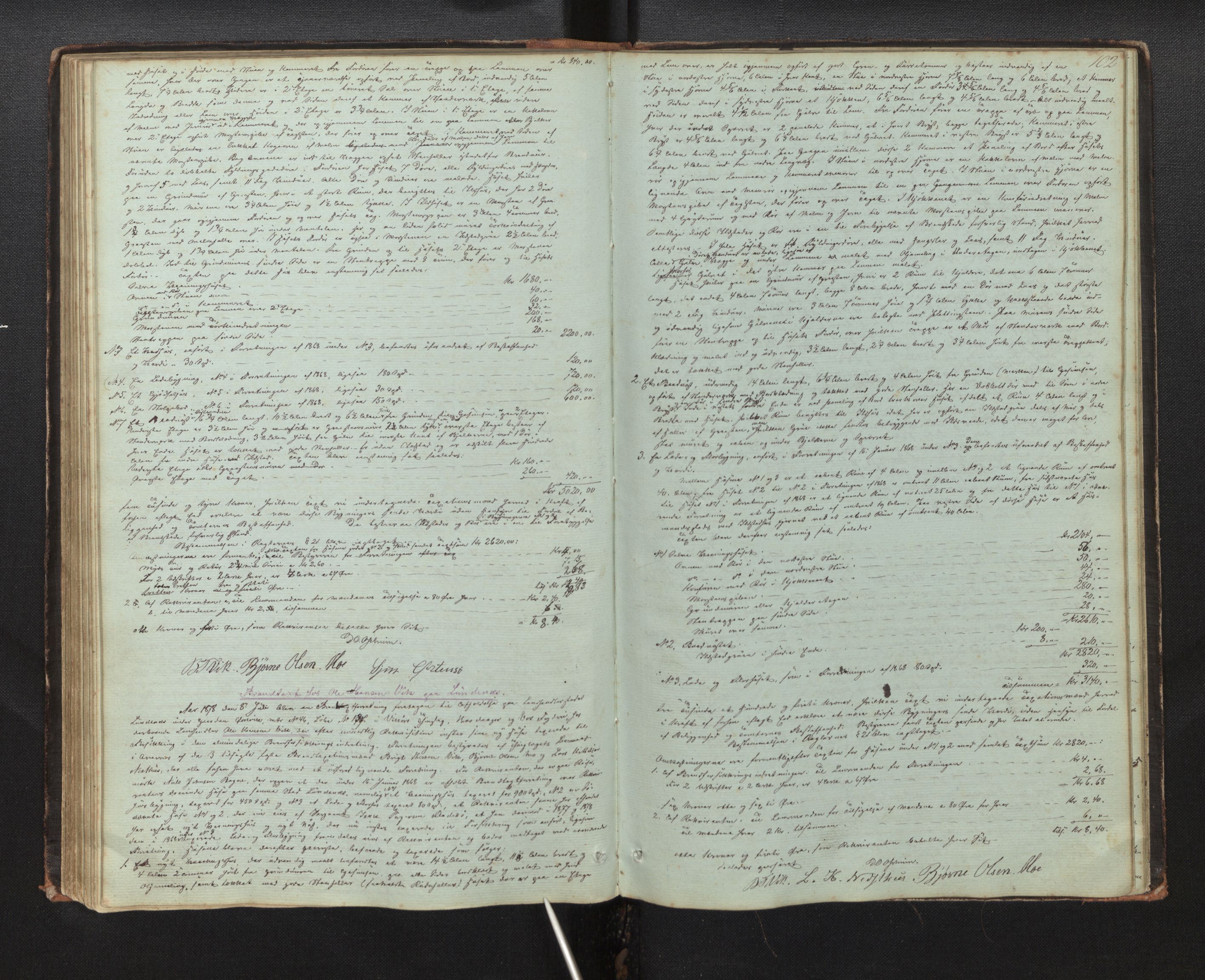 Lensmannen i Kvam, AV/SAB-A-33201/0012/L0001: Branntakstprotokoll, 1851-1881, p. 101b-102a