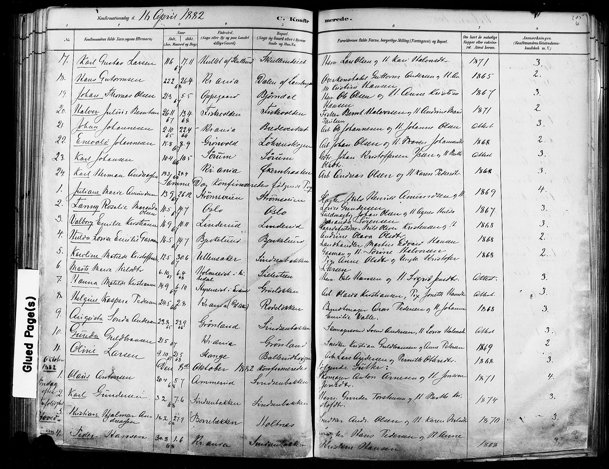 Østre Aker prestekontor Kirkebøker, AV/SAO-A-10840/F/Fa/L0006: Parish register (official) no. I 5, 1879-1882, p. 205f