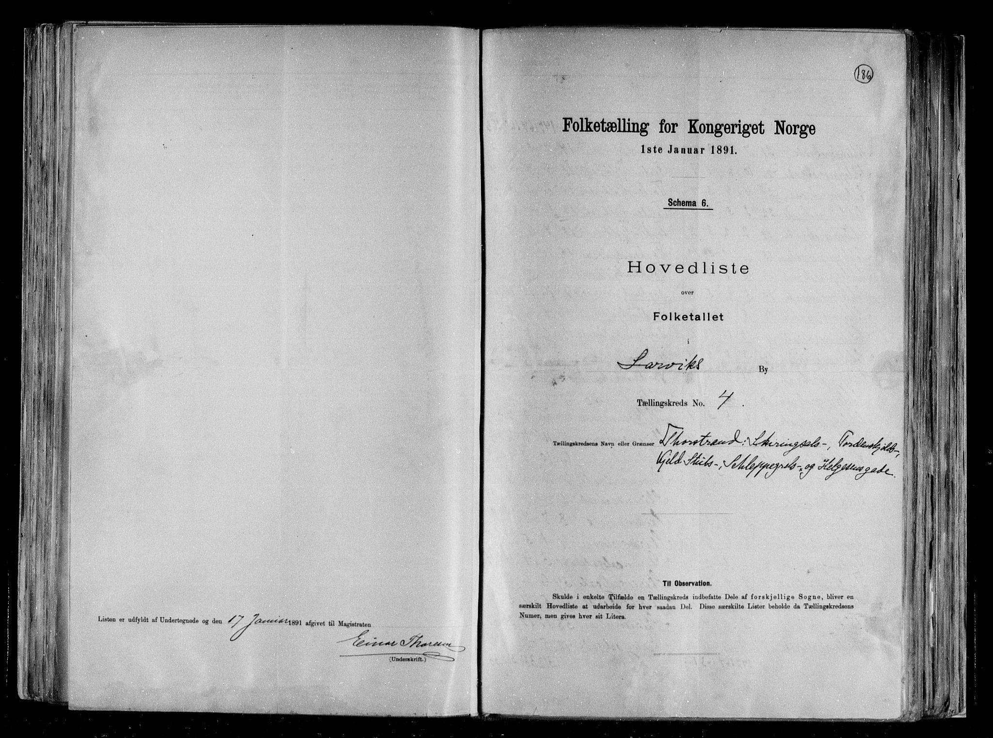 RA, 1891 census for 0707 Larvik, 1891, p. 11