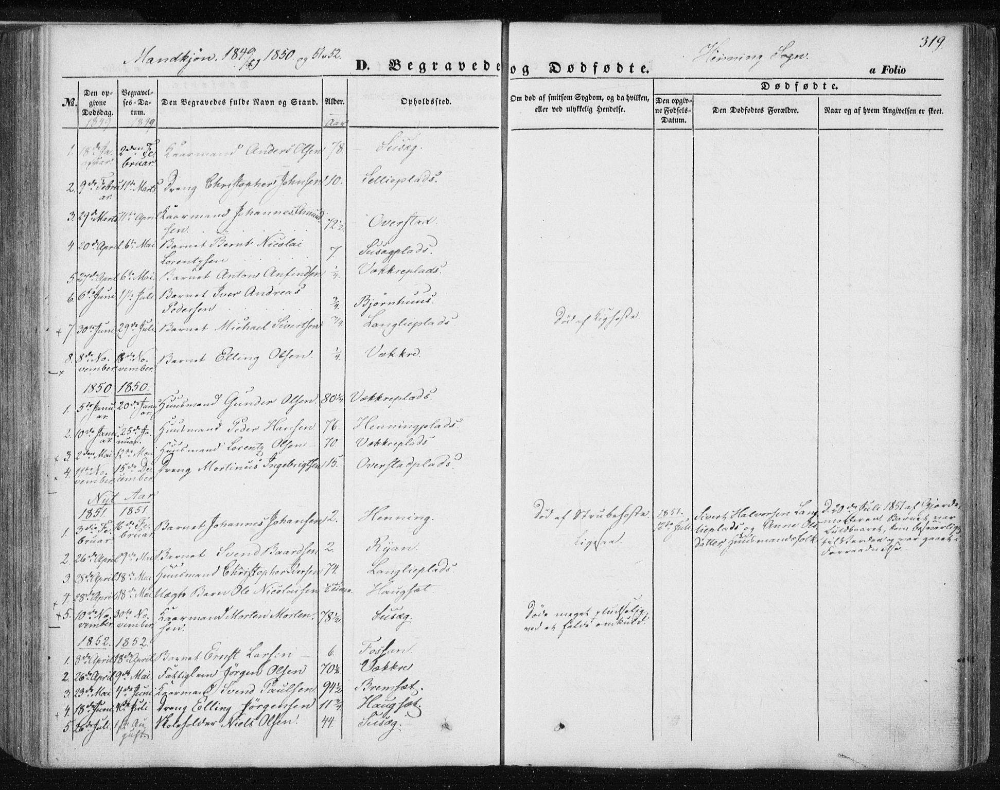 Ministerialprotokoller, klokkerbøker og fødselsregistre - Nord-Trøndelag, SAT/A-1458/735/L0342: Parish register (official) no. 735A07 /3, 1849-1862, p. 319