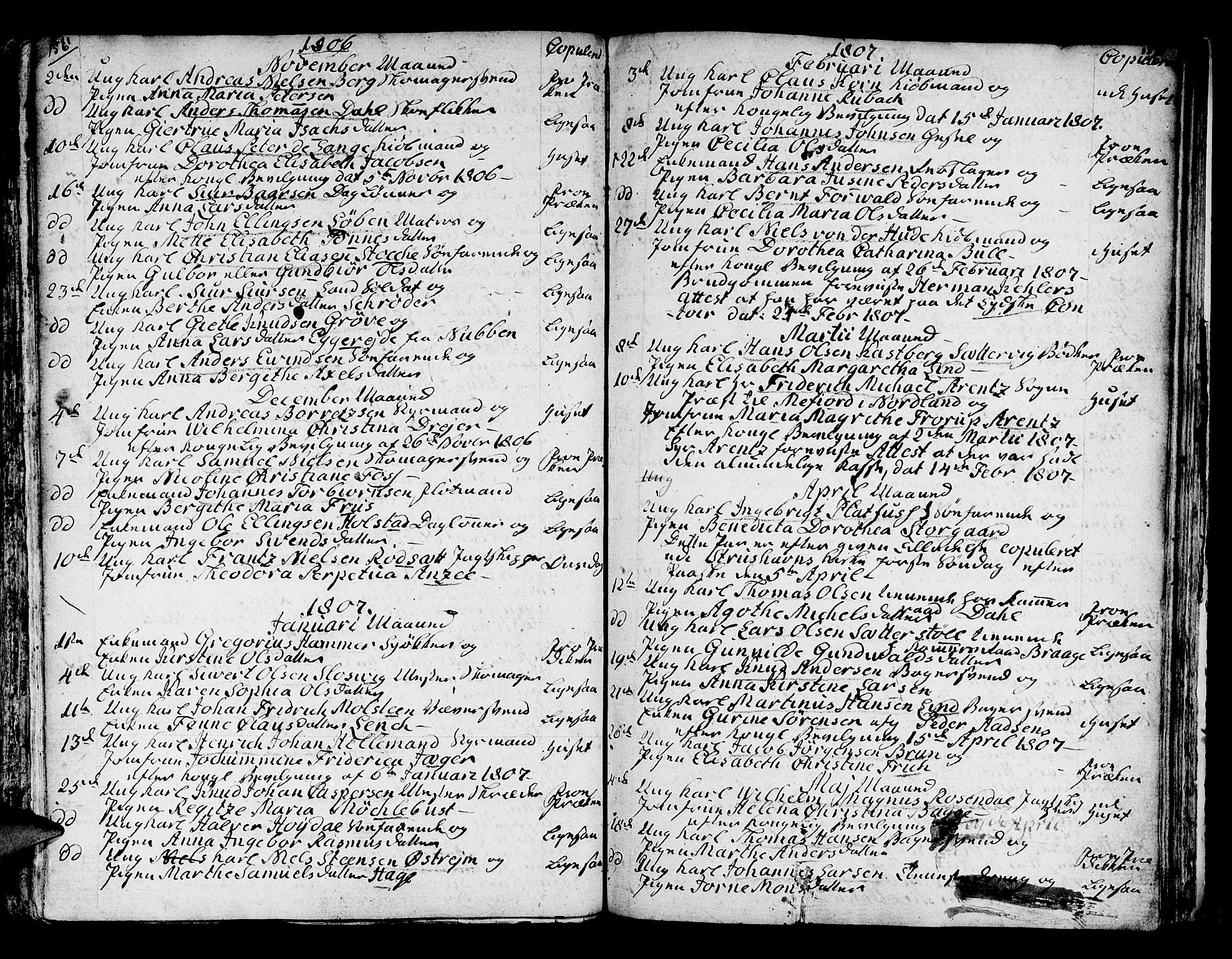 Domkirken sokneprestembete, SAB/A-74801/H/Haa/L0007: Parish register (official) no. A 7, 1725-1826, p. 156-157