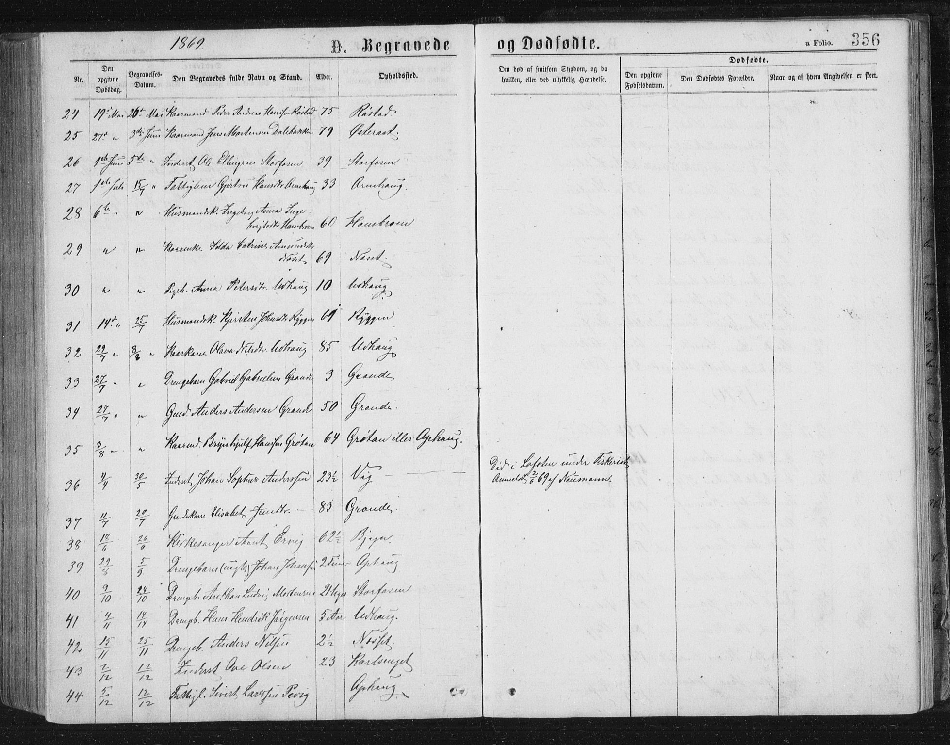 Ministerialprotokoller, klokkerbøker og fødselsregistre - Sør-Trøndelag, SAT/A-1456/659/L0745: Parish register (copy) no. 659C02, 1869-1892, p. 356