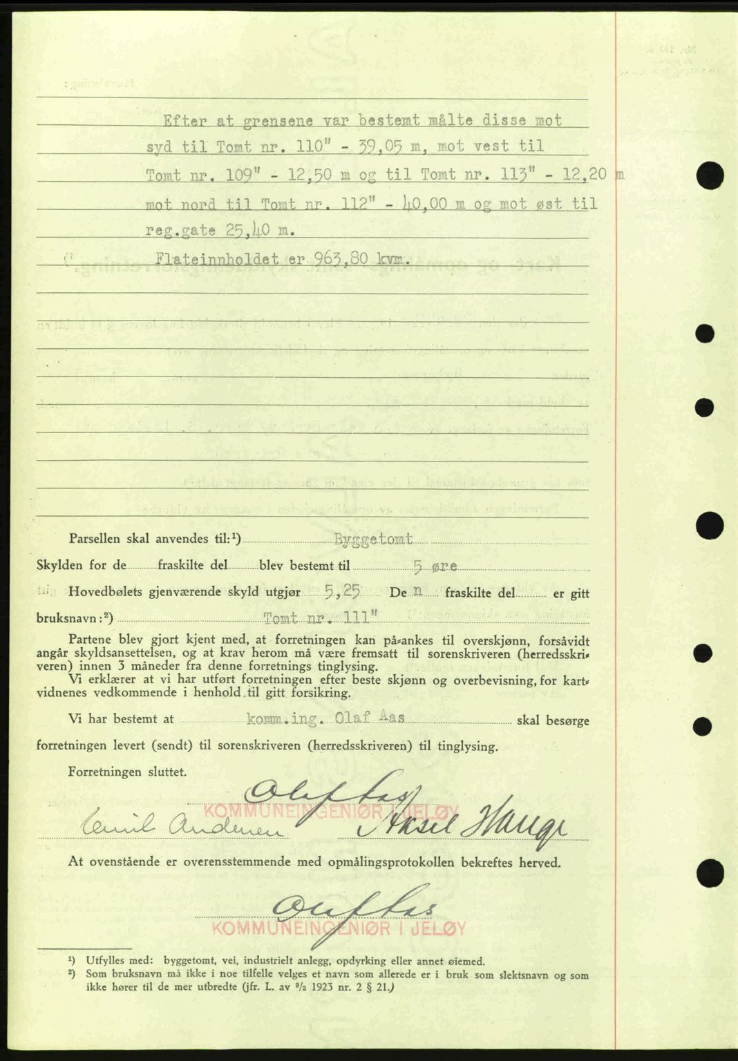 Moss sorenskriveri, SAO/A-10168: Mortgage book no. A9, 1941-1942, Diary no: : 2151/1941