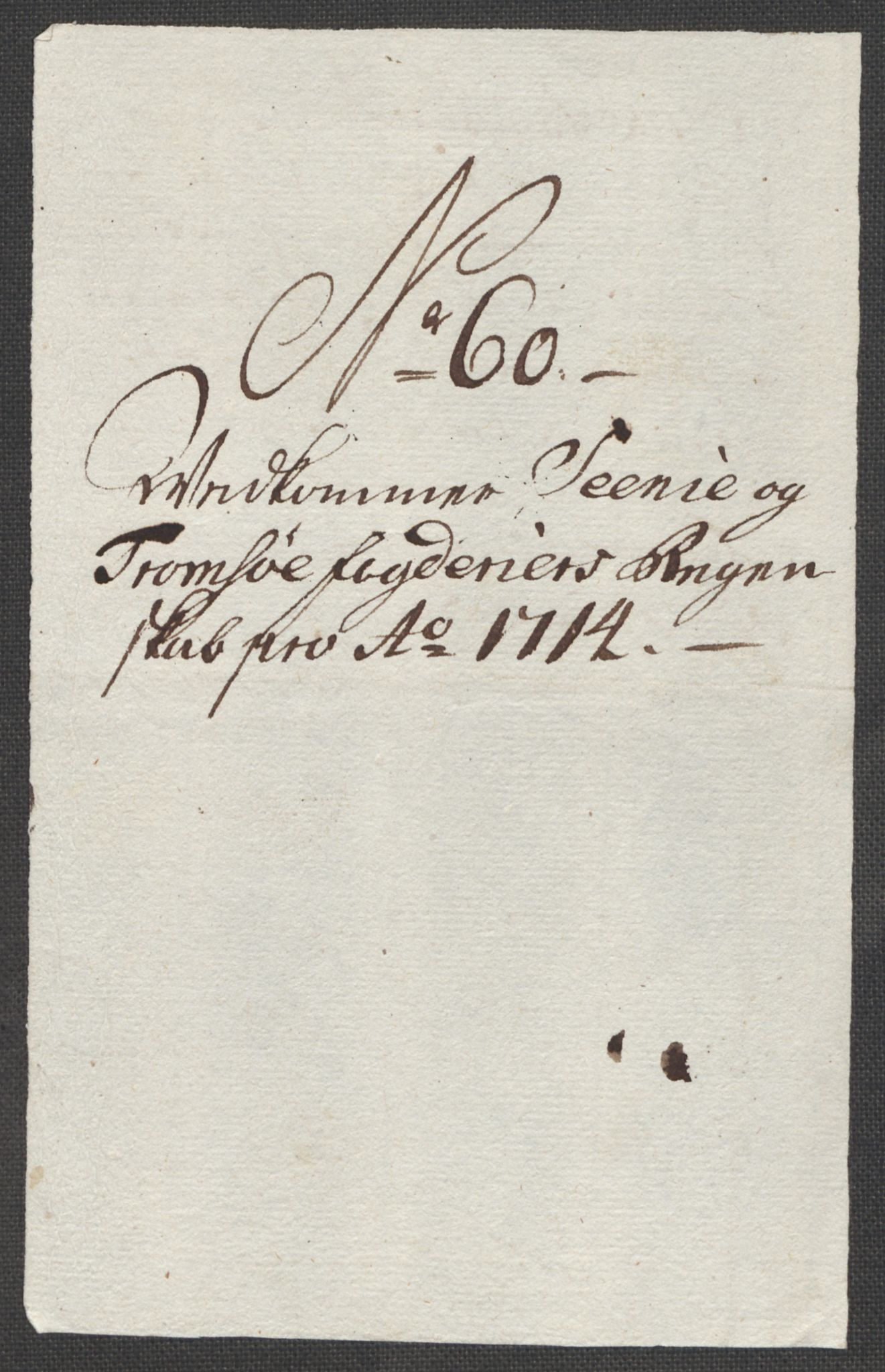 Rentekammeret inntil 1814, Reviderte regnskaper, Fogderegnskap, AV/RA-EA-4092/R68/L4760: Fogderegnskap Senja og Troms, 1714, p. 303