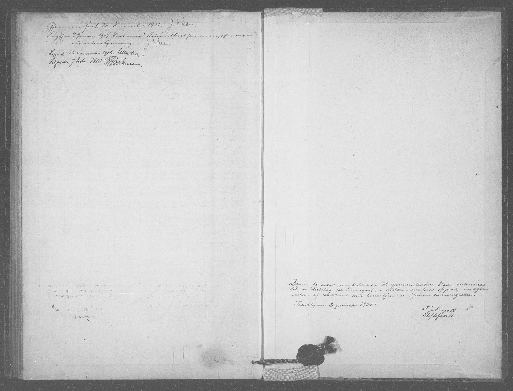 Ministerialprotokoller, klokkerbøker og fødselsregistre - Sør-Trøndelag, AV/SAT-A-1456/601/L0077: Curate's parish register no. 601B10, 1900-1907