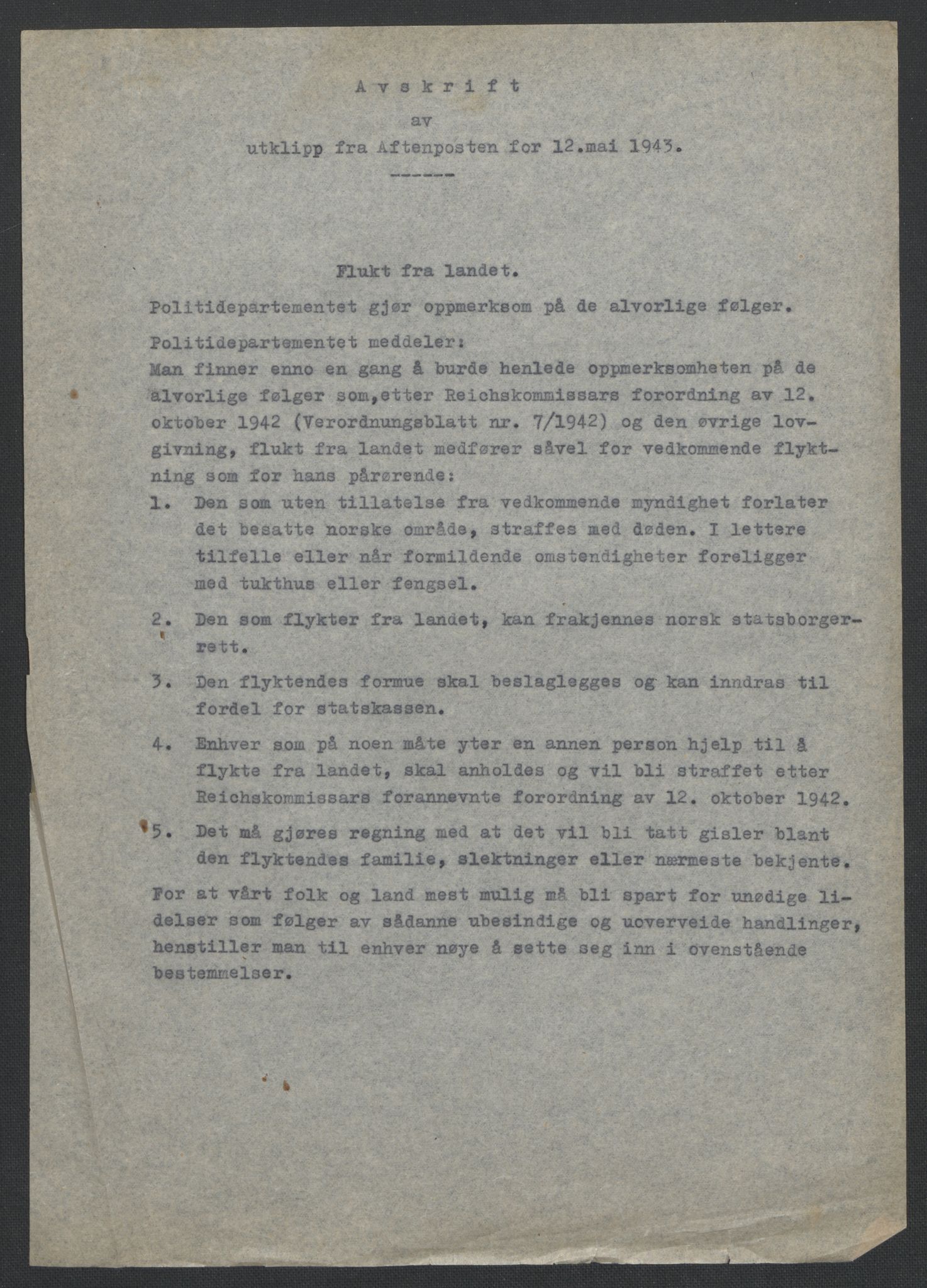 Landssvikarkivet, Oslo politikammer, AV/RA-S-3138-01/D/Da/L0003: Dnr. 29, 1945, p. 1197