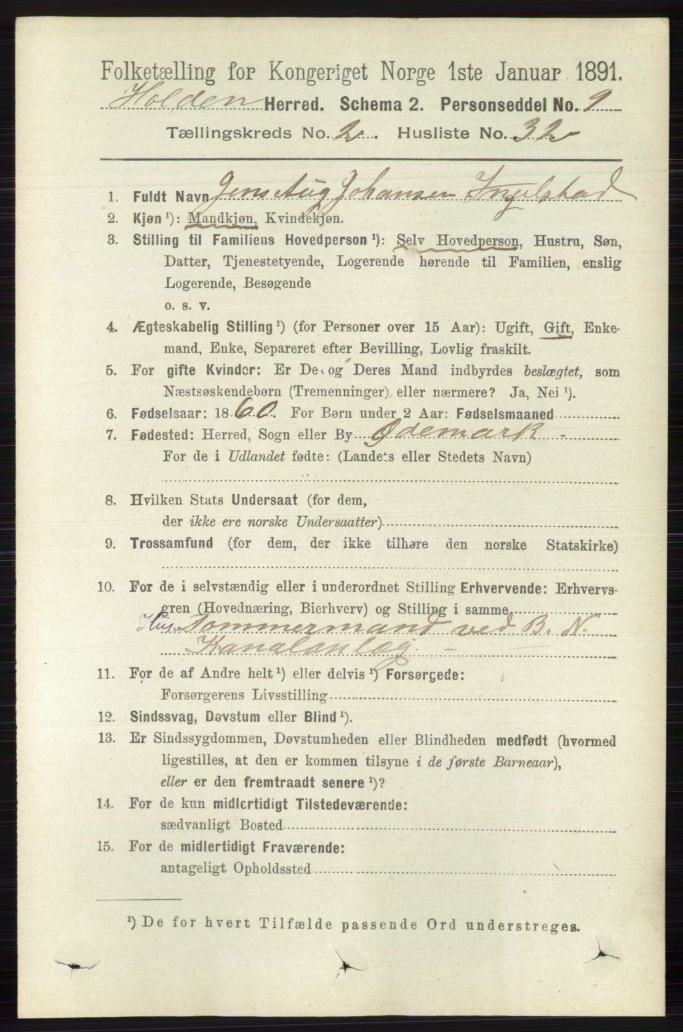 RA, 1891 census for 0819 Holla, 1891, p. 966