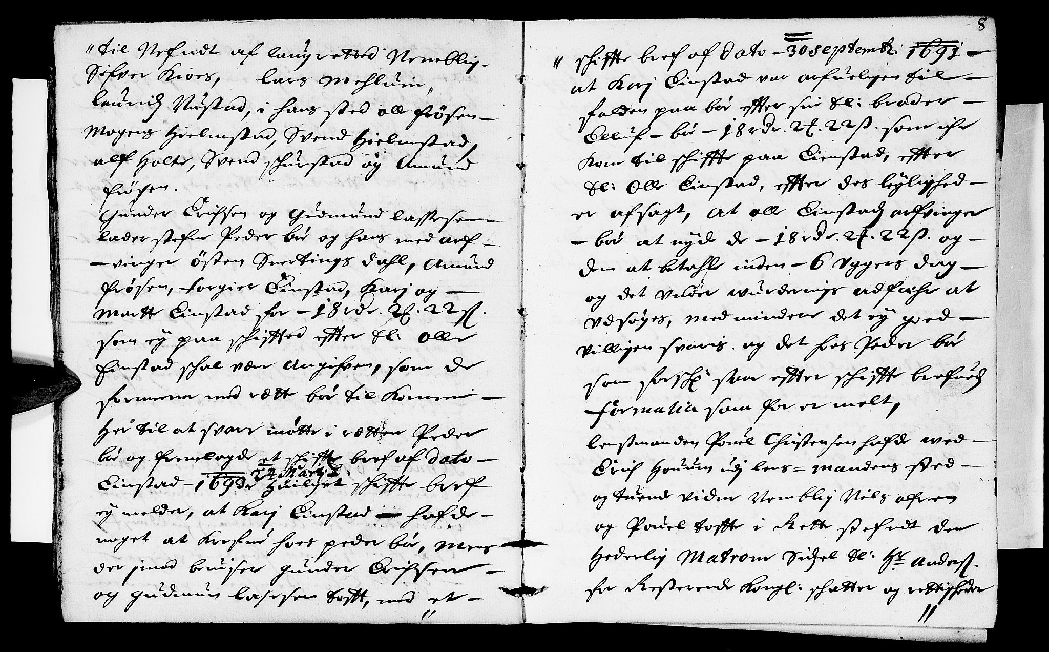 Sorenskriverier i Gudbrandsdalen, SAH/TING-036/G/Gb/Gbb/L0017: Tingbok - Sør-Gudbrandsdal, 1694, p. 7b-8a