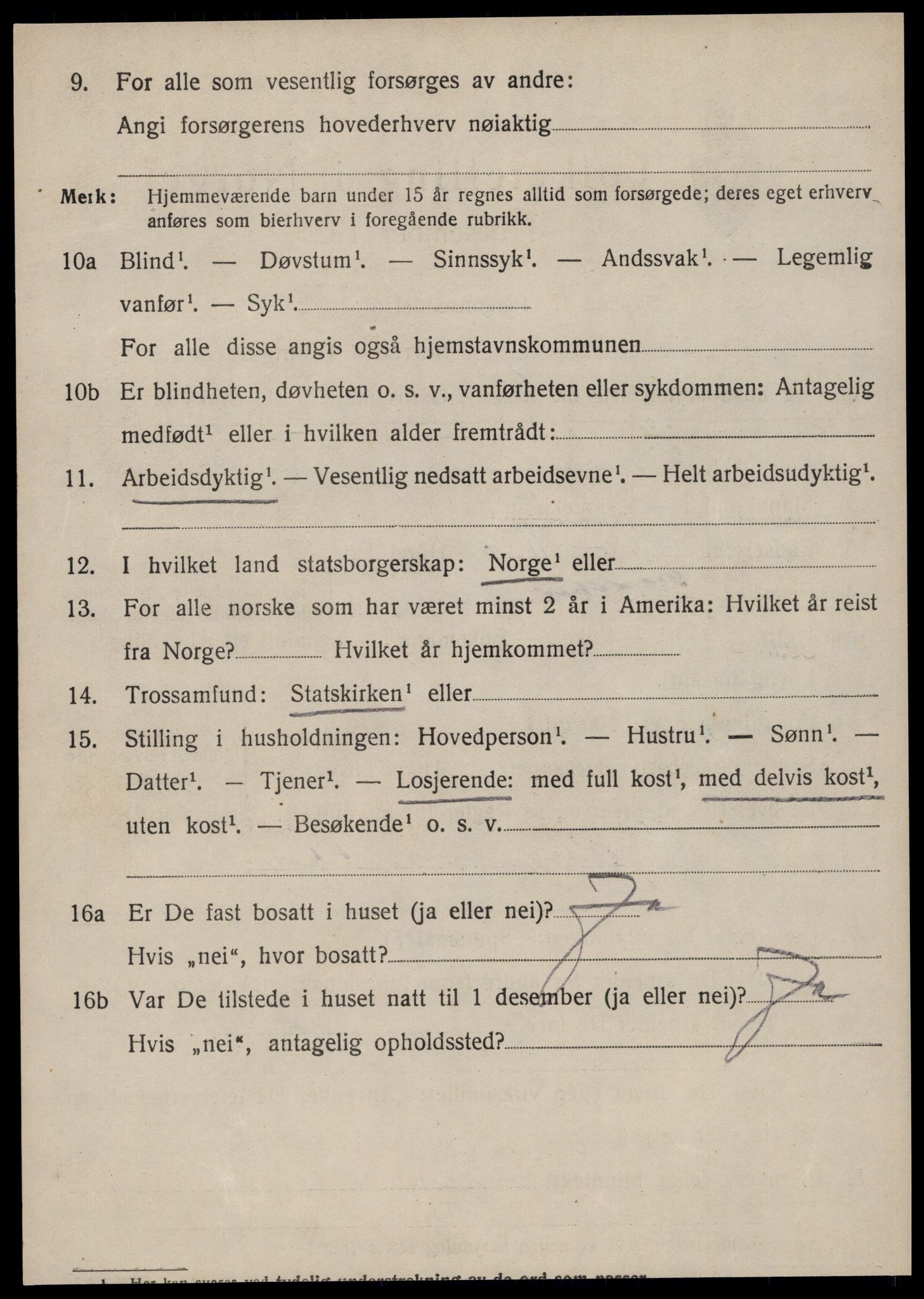 SAT, 1920 census for Vanylven, 1920, p. 1826