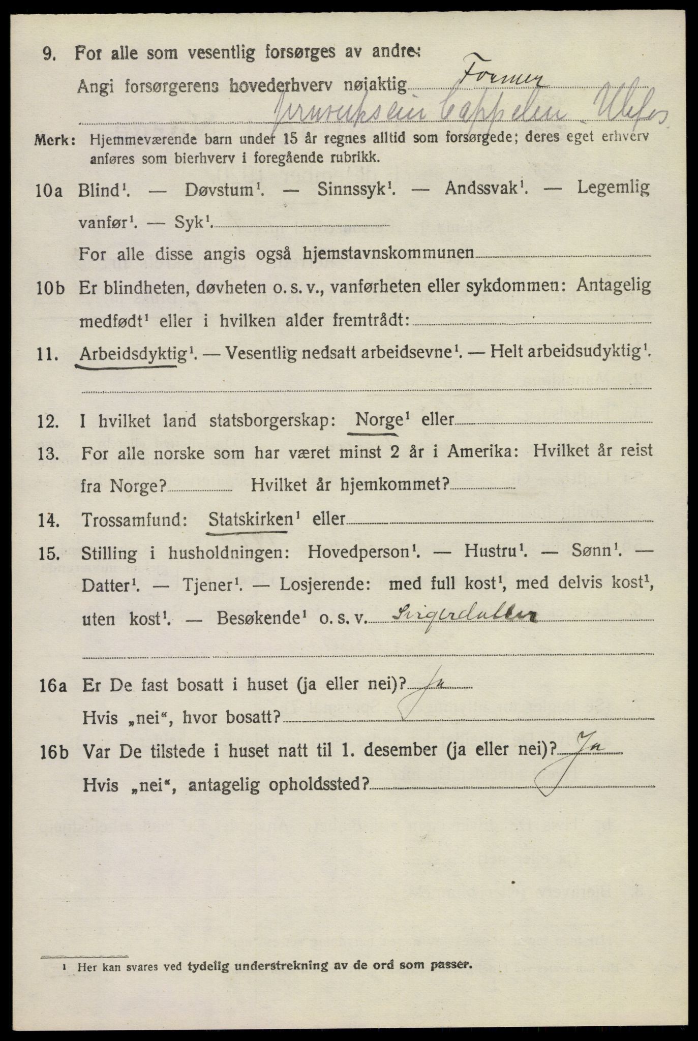 SAKO, 1920 census for Holla, 1920, p. 3242