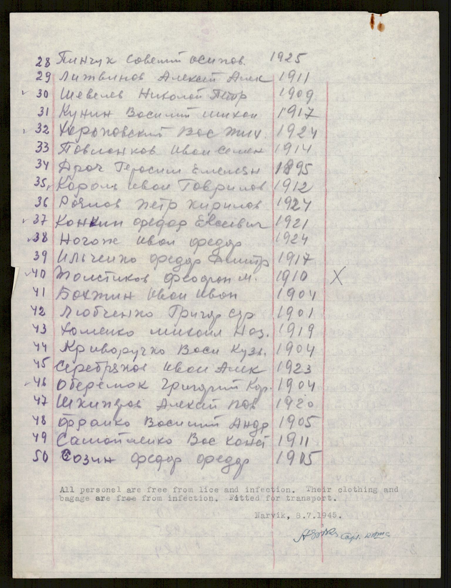 Flyktnings- og fangedirektoratet, Repatrieringskontoret, AV/RA-S-1681/D/Db/L0016: Displaced Persons (DPs) og sivile tyskere, 1945-1948, p. 994