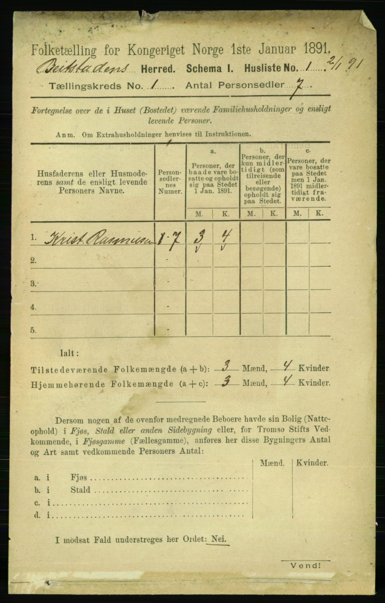 RA, 1891 census for 1727 Beitstad, 1891, p. 53