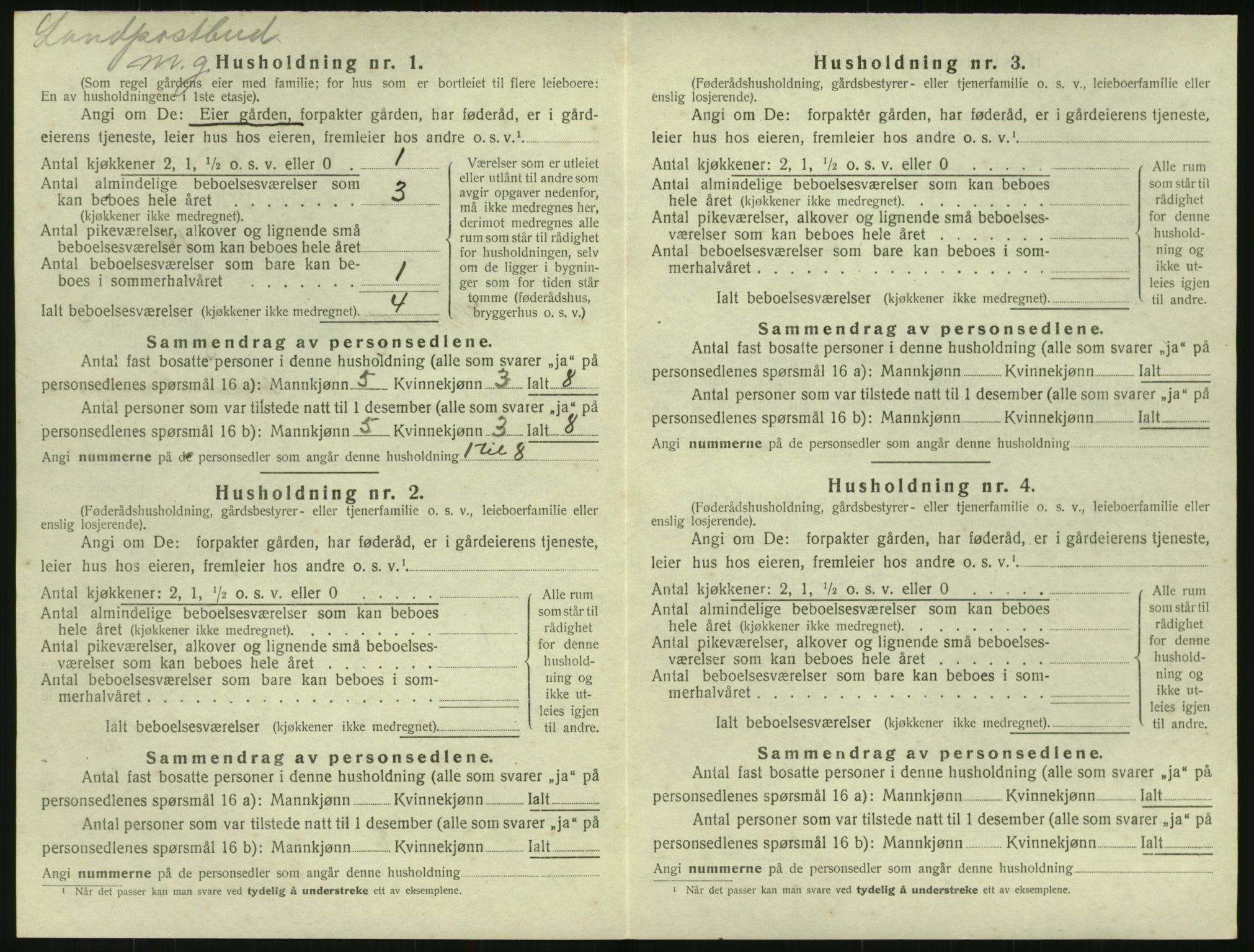 SAK, 1920 census for Herefoss, 1920, p. 123